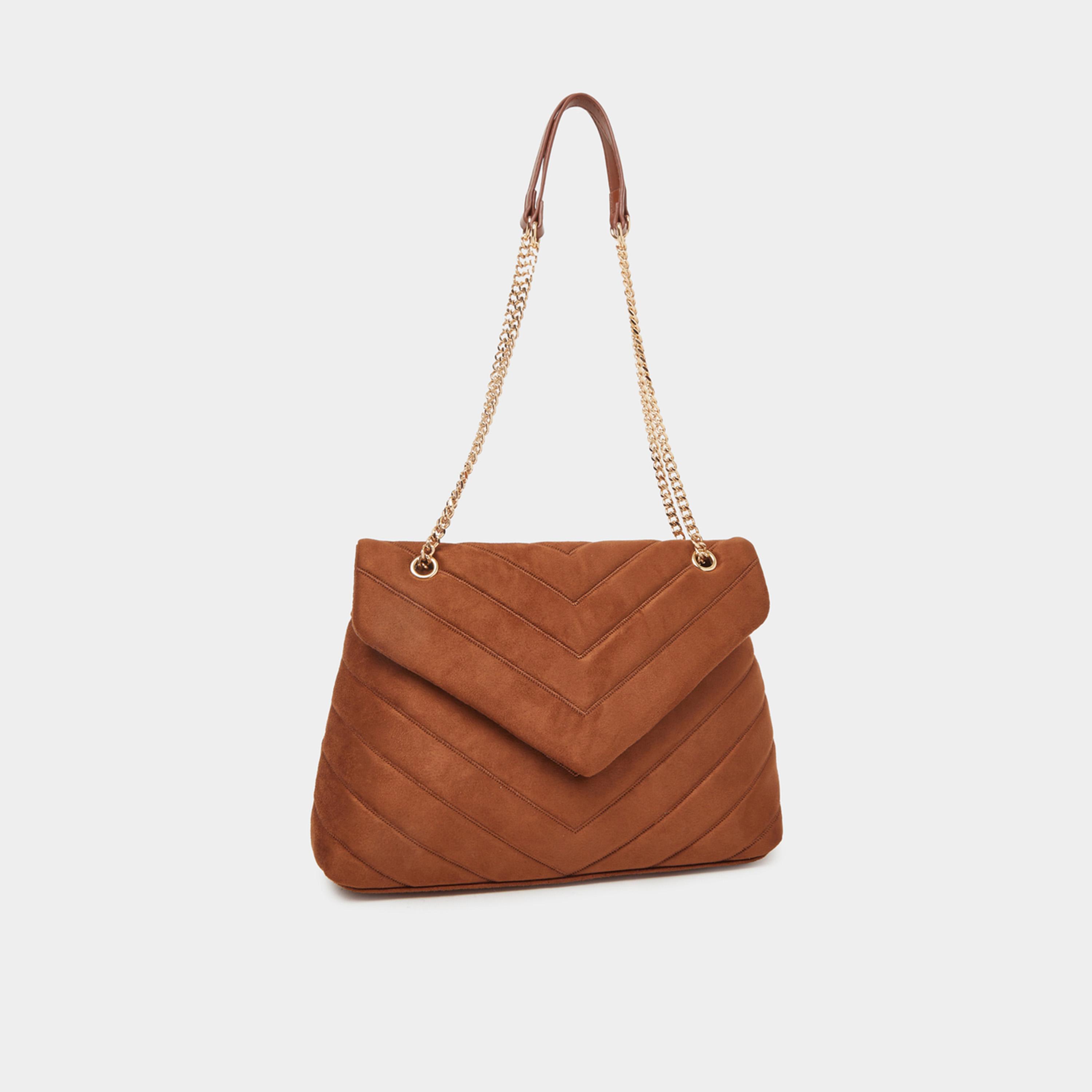 Styli Brown Chevron Shoulder Bag-women-bagsandwallets-handbags-image-1