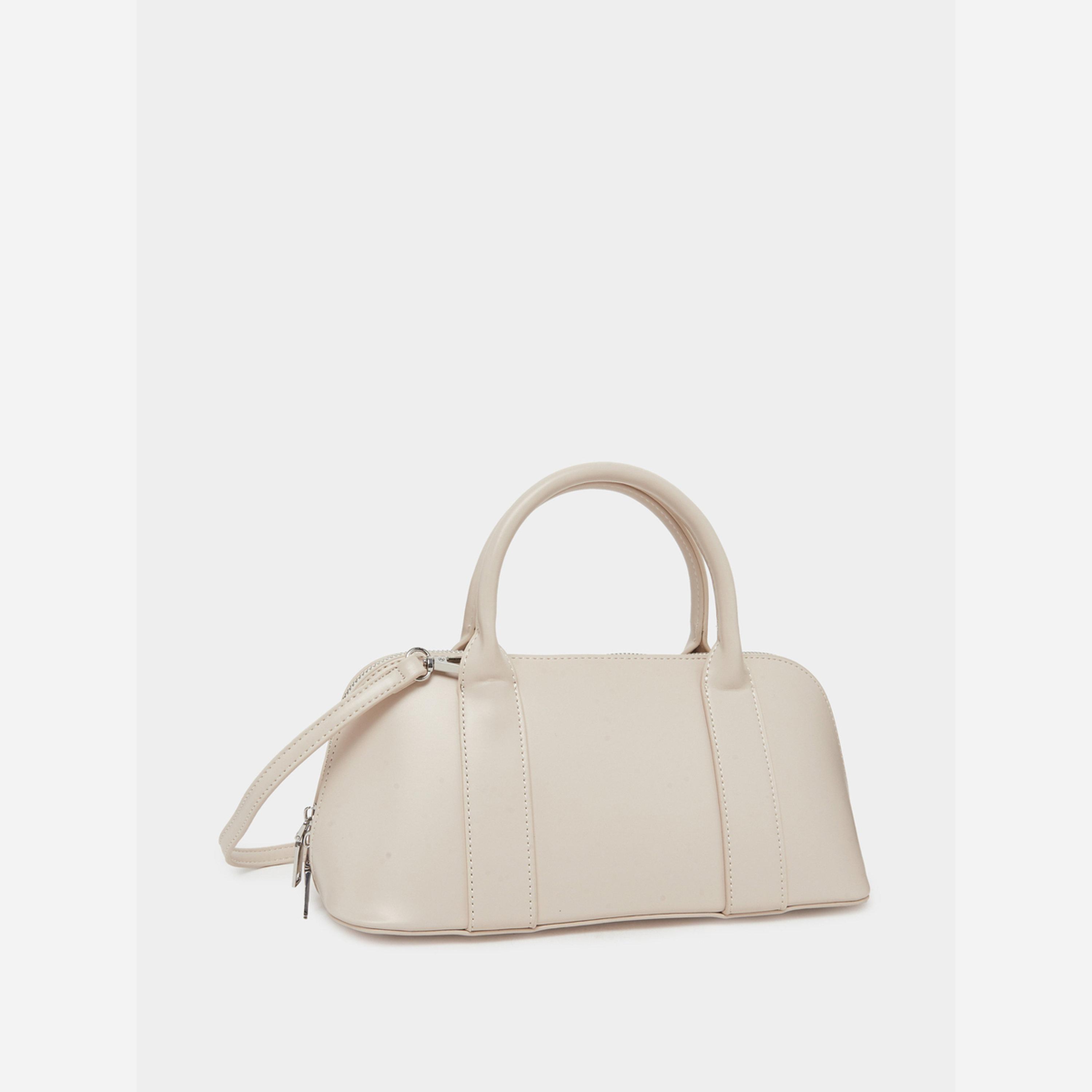 ستايلي - شنطة بولينج لون كريمي مزودة بسحاب إغلاق-women-bagsandwallets-handbags-image-1