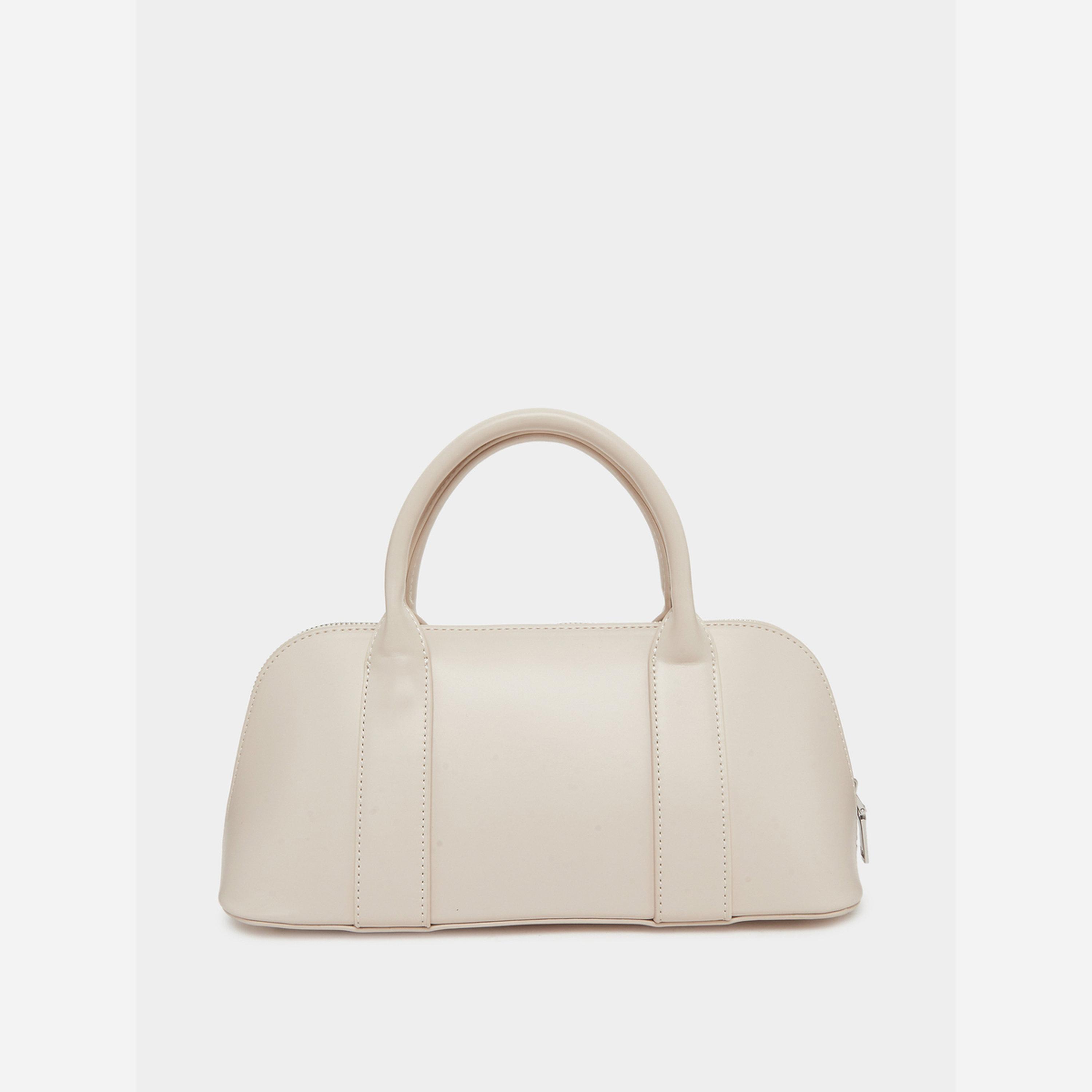 ستايلي - شنطة بولينج لون كريمي مزودة بسحاب إغلاق-women-bagsandwallets-handbags-image-2