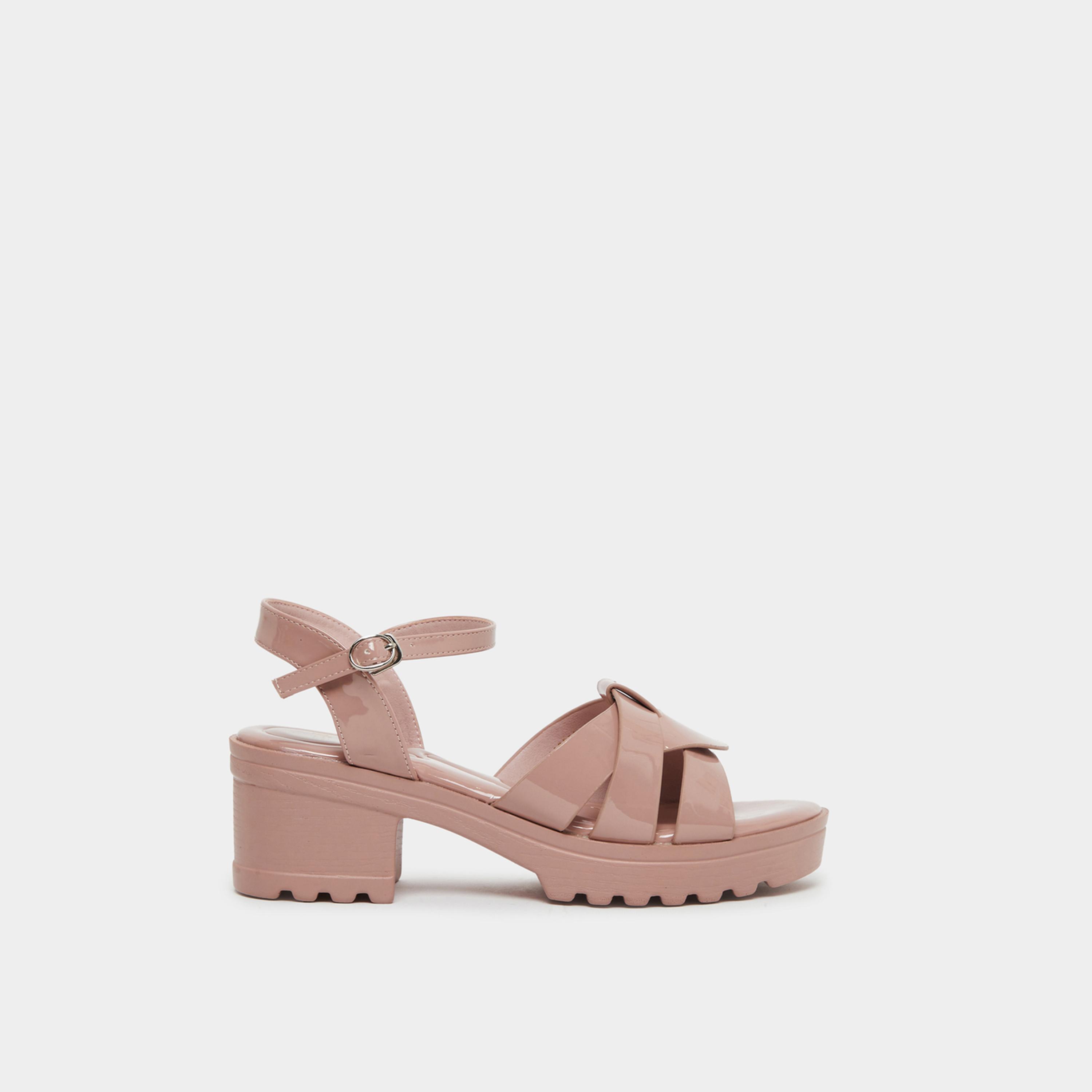 Styli Women Strappy Platform Heel Sandals with Ankle Strap-women-shoes-sandals-heeled-image-3