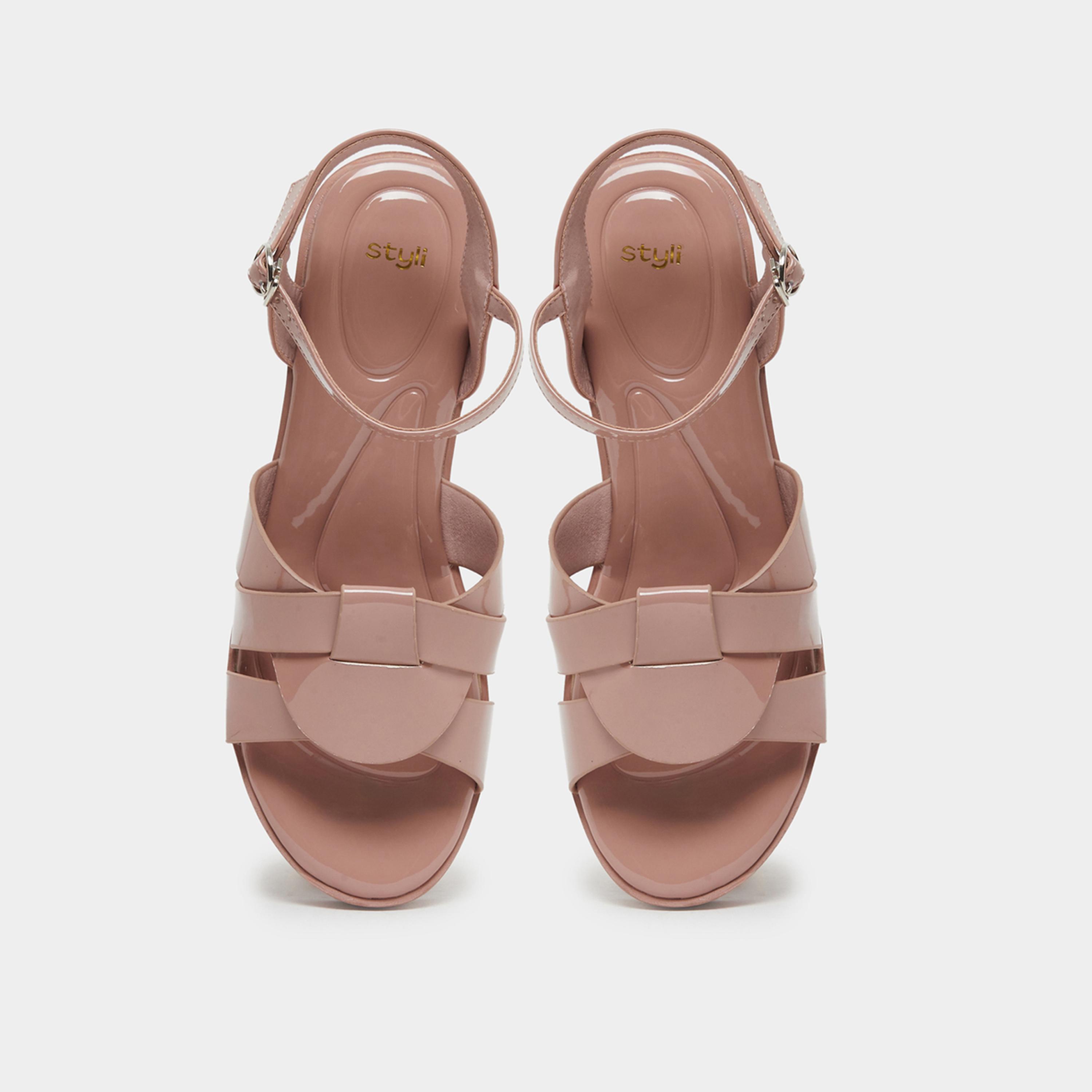 Styli Women Strappy Platform Heel Sandals with Ankle Strap-women-shoes-sandals-heeled-image-6