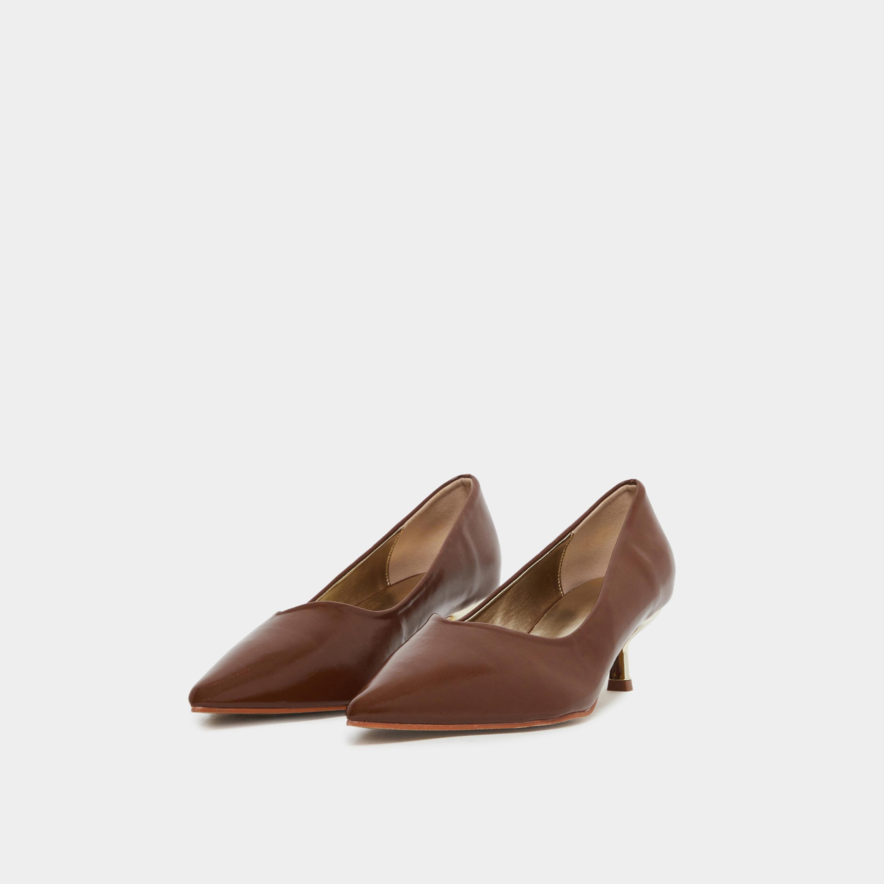 Styli Women Brown Pointed Toe Pumps-women-shoes-sandals-heeled-image-1