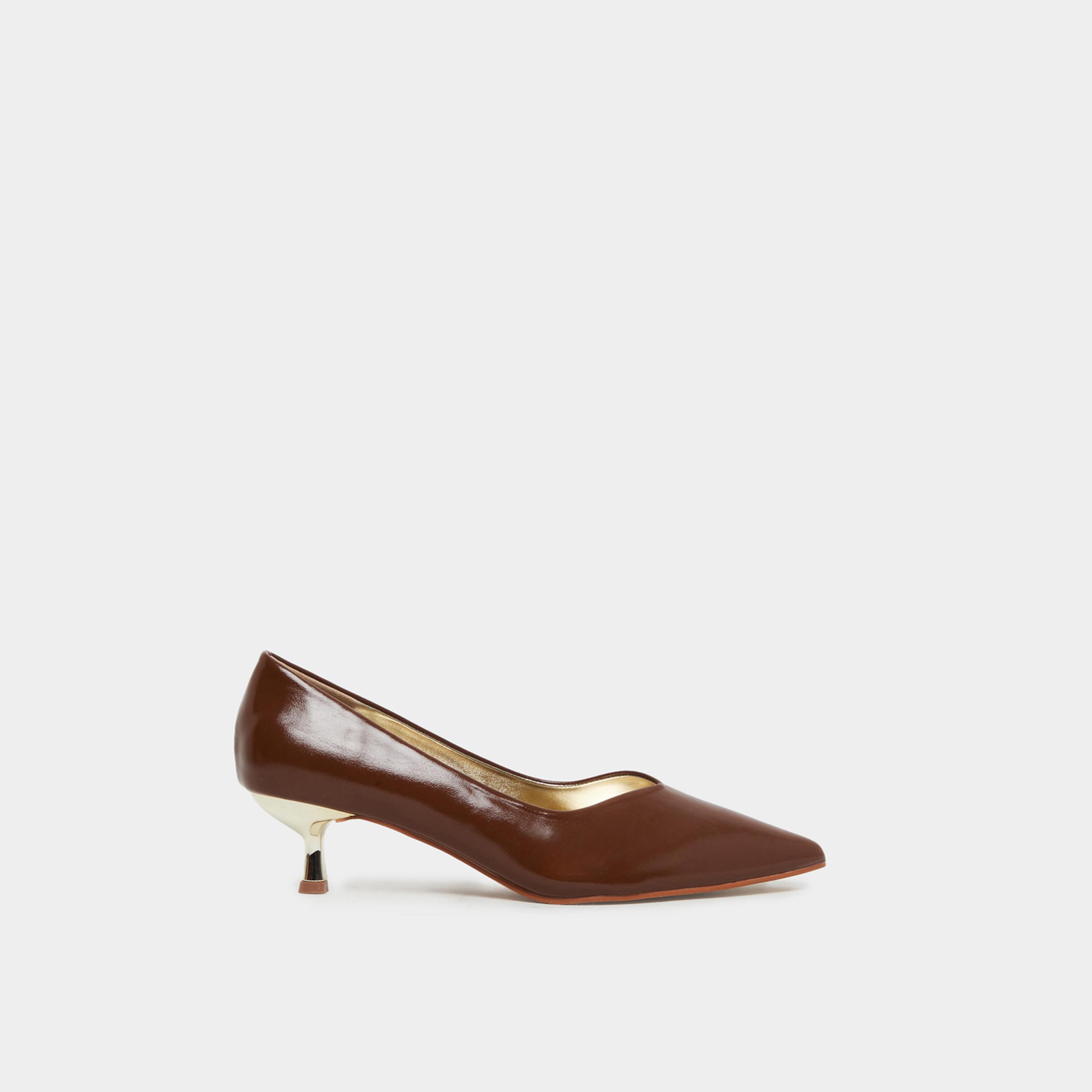 ستايلي - حذاء بني ذو مقدمة مدببة للنساء-women-shoes-sandals-heeled-image-3