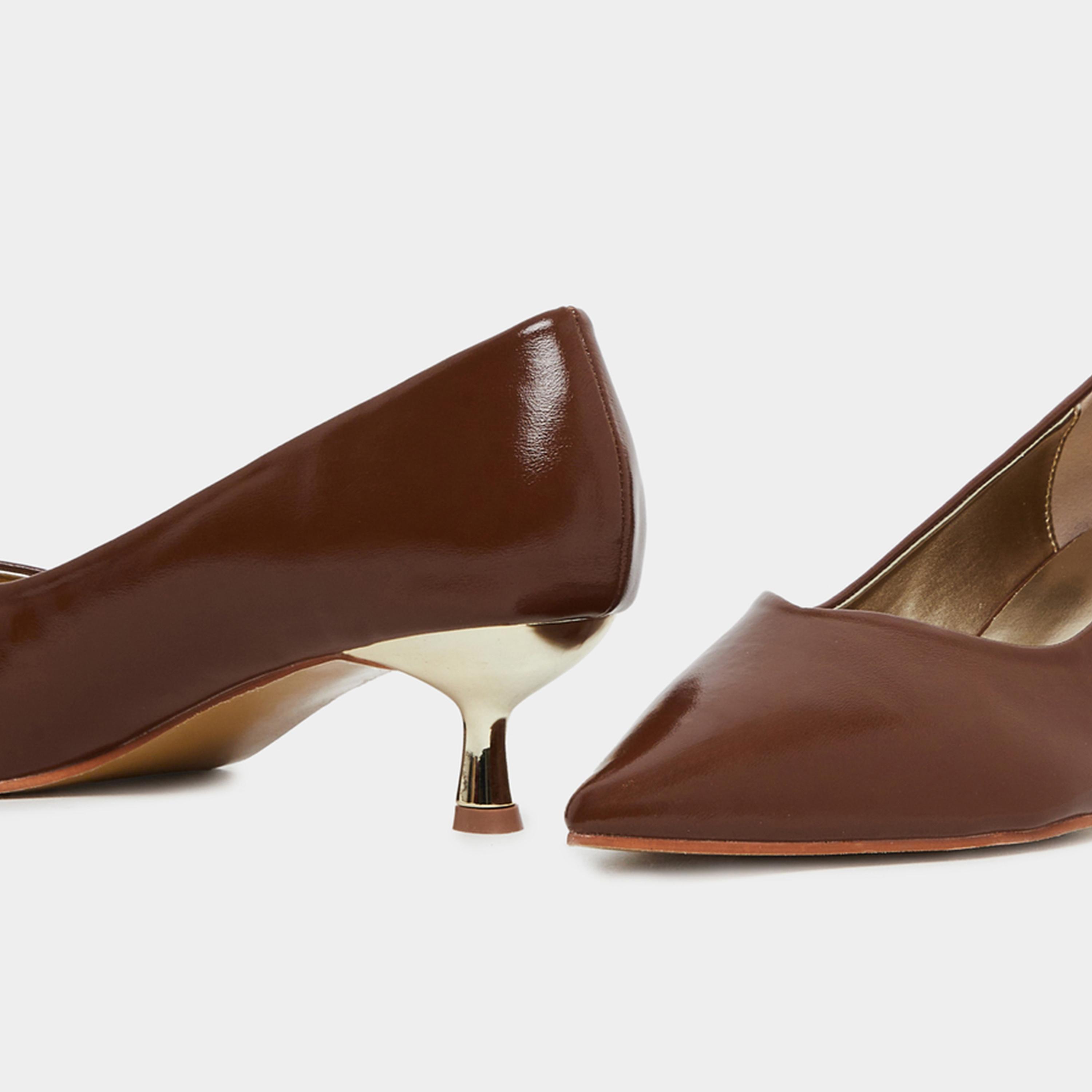 Styli Women Brown Pointed Toe Pumps-women-shoes-sandals-heeled-image-4