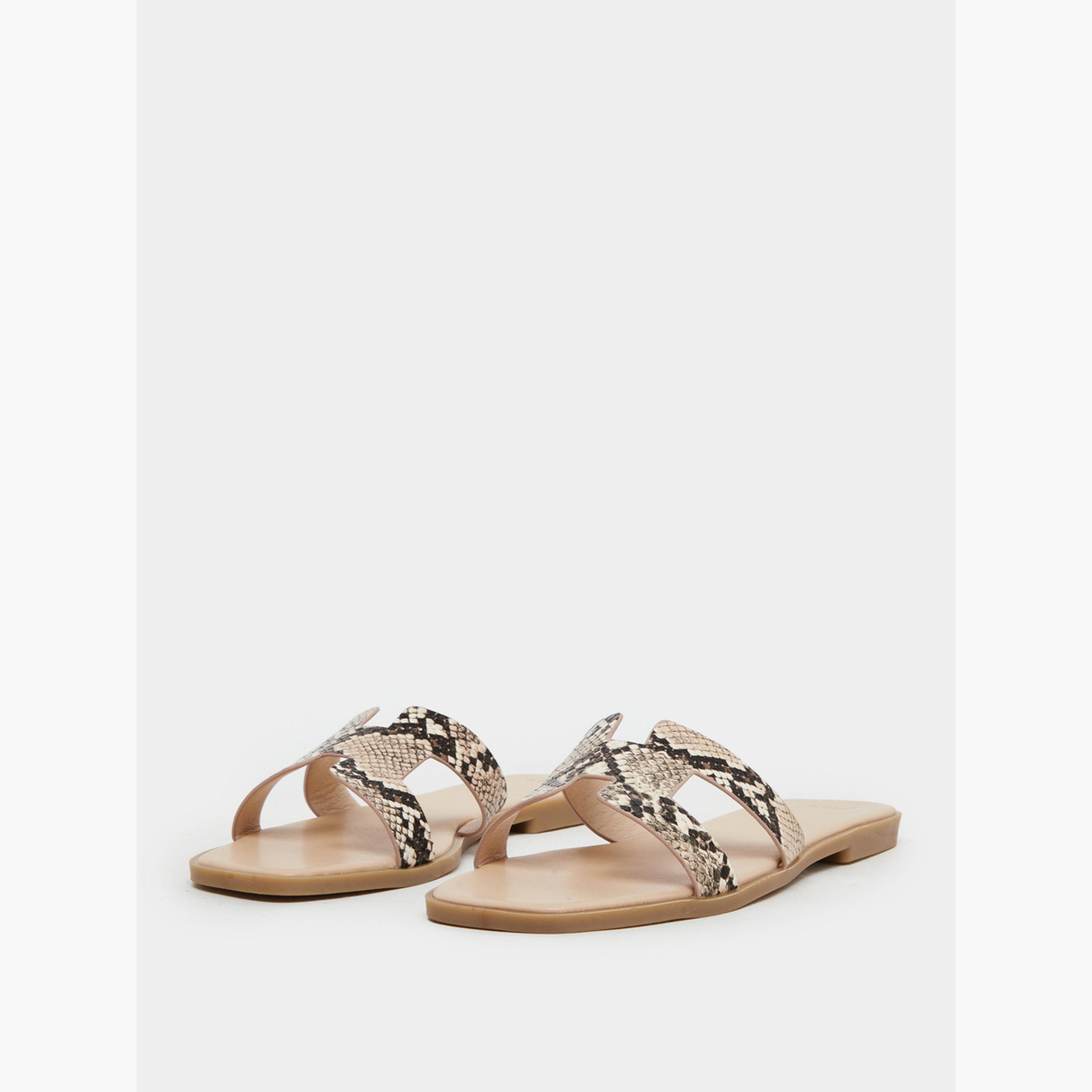 Styli Women Animal Print H Upper Flat Sandals-women-shoes-sandals-flats-image-1