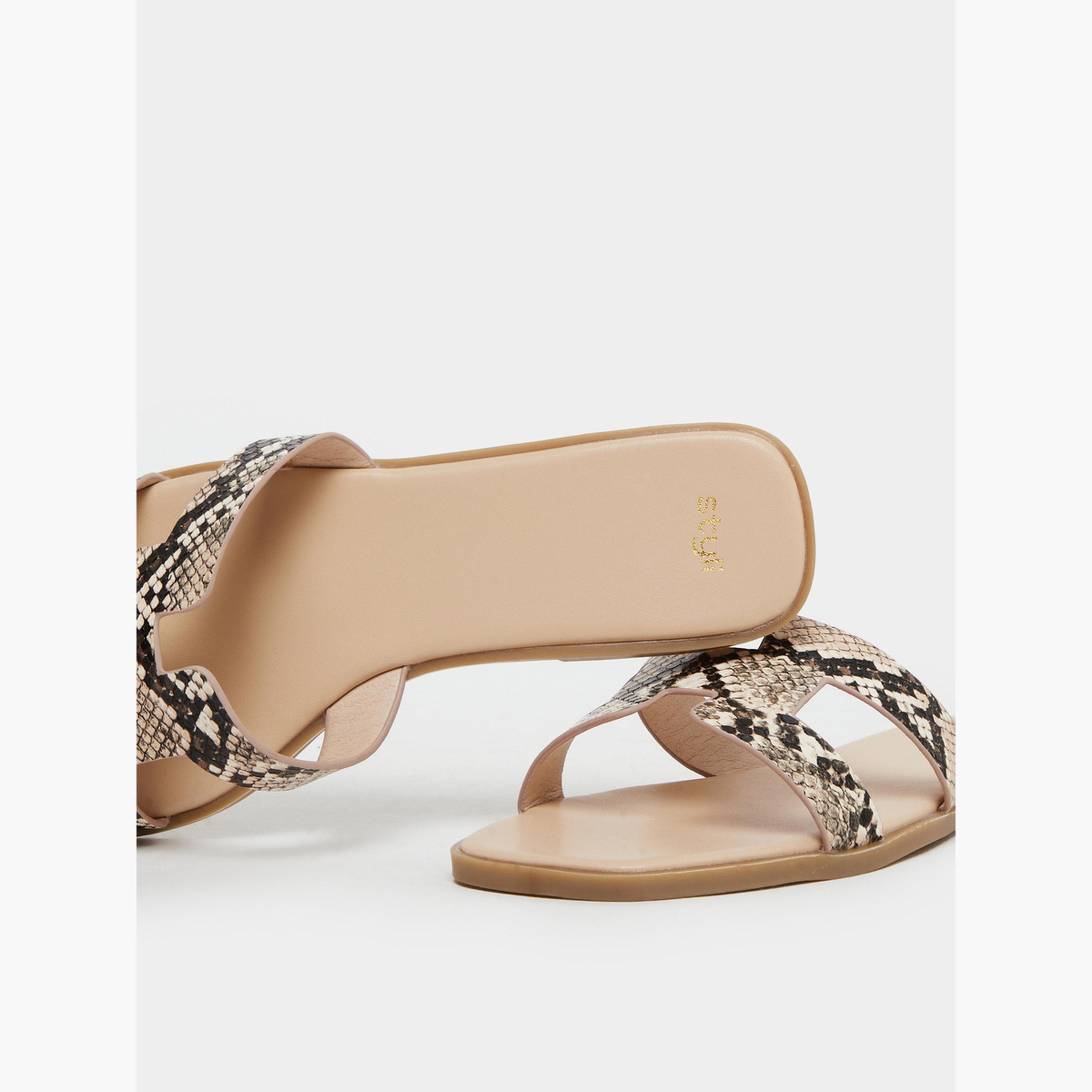 Styli Women Animal Print H Upper Flat Sandals-women-shoes-sandals-flats-image-4