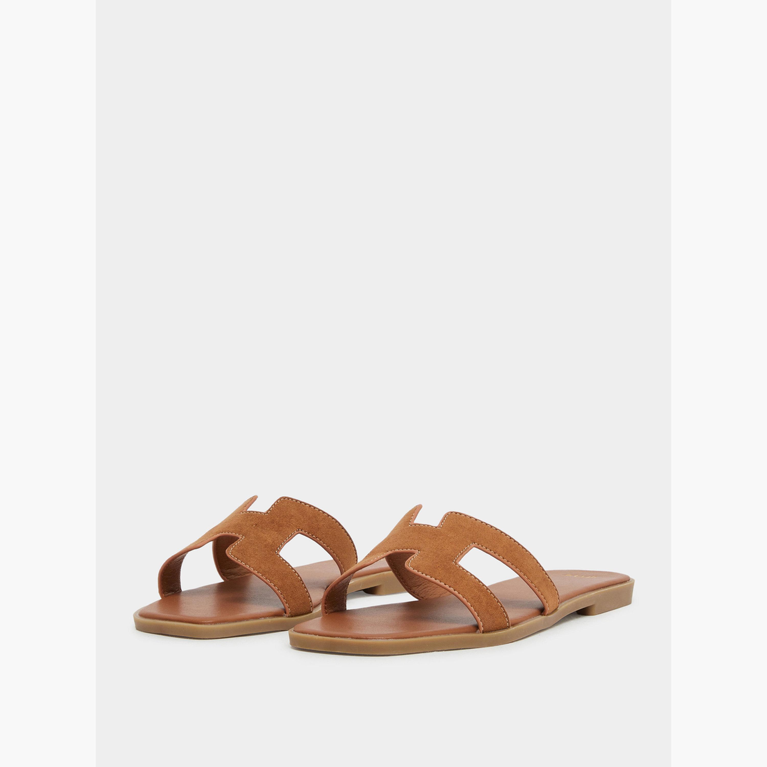 ستايلي - صندل مسطح بني للنساء-women-shoes-sandals-flats-image-1