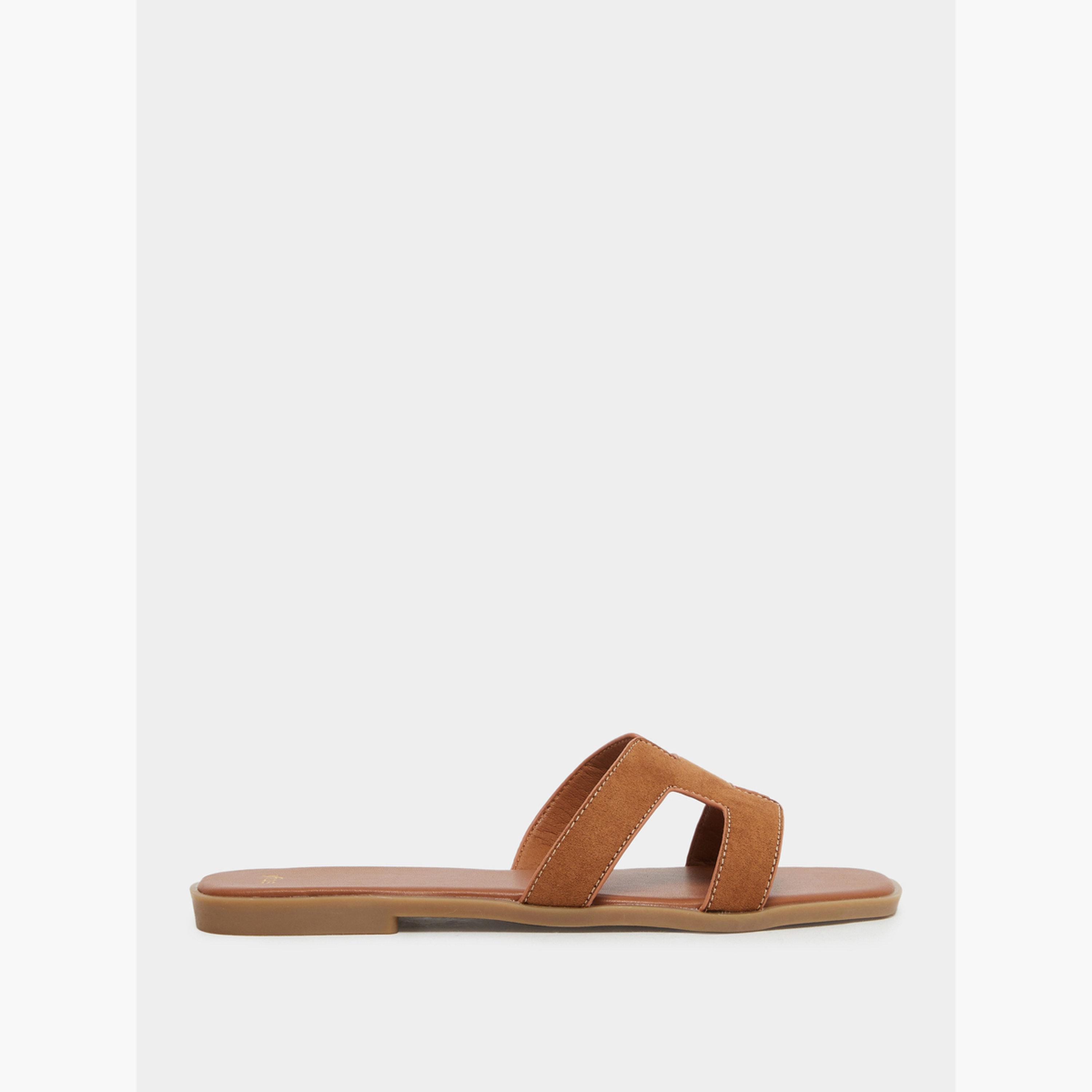 ستايلي - صندل مسطح بني للنساء-women-shoes-sandals-flats-image-3