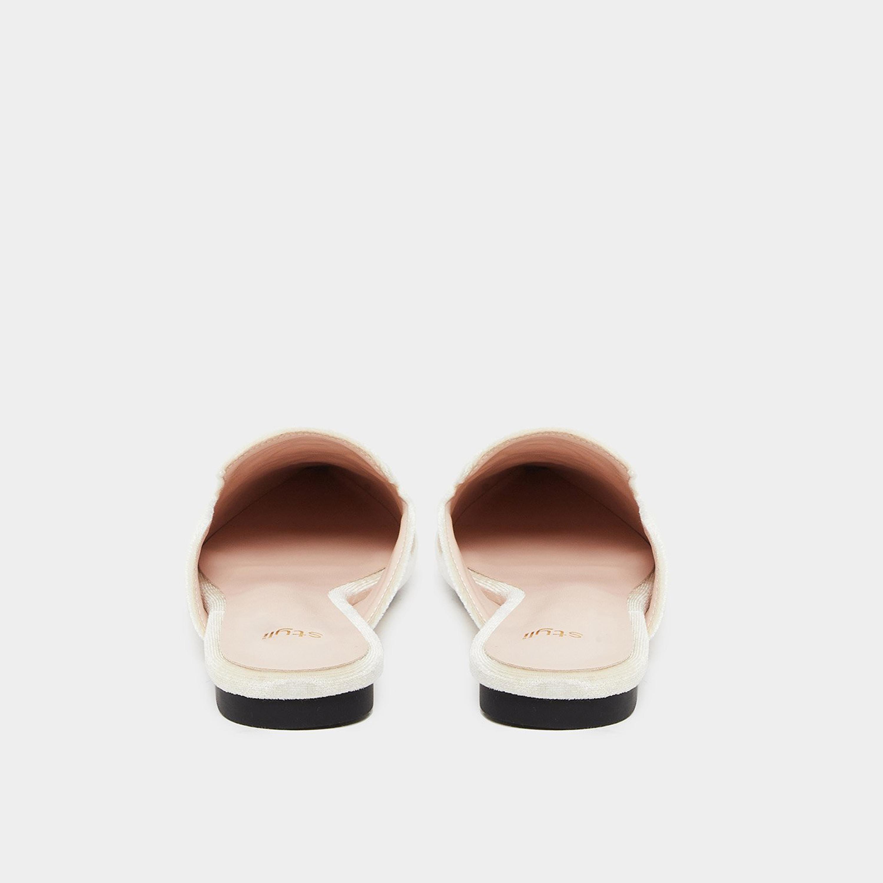 Styli Women Beige Embroidered Velvet Mules-women-shoes-flats-mules-image-5