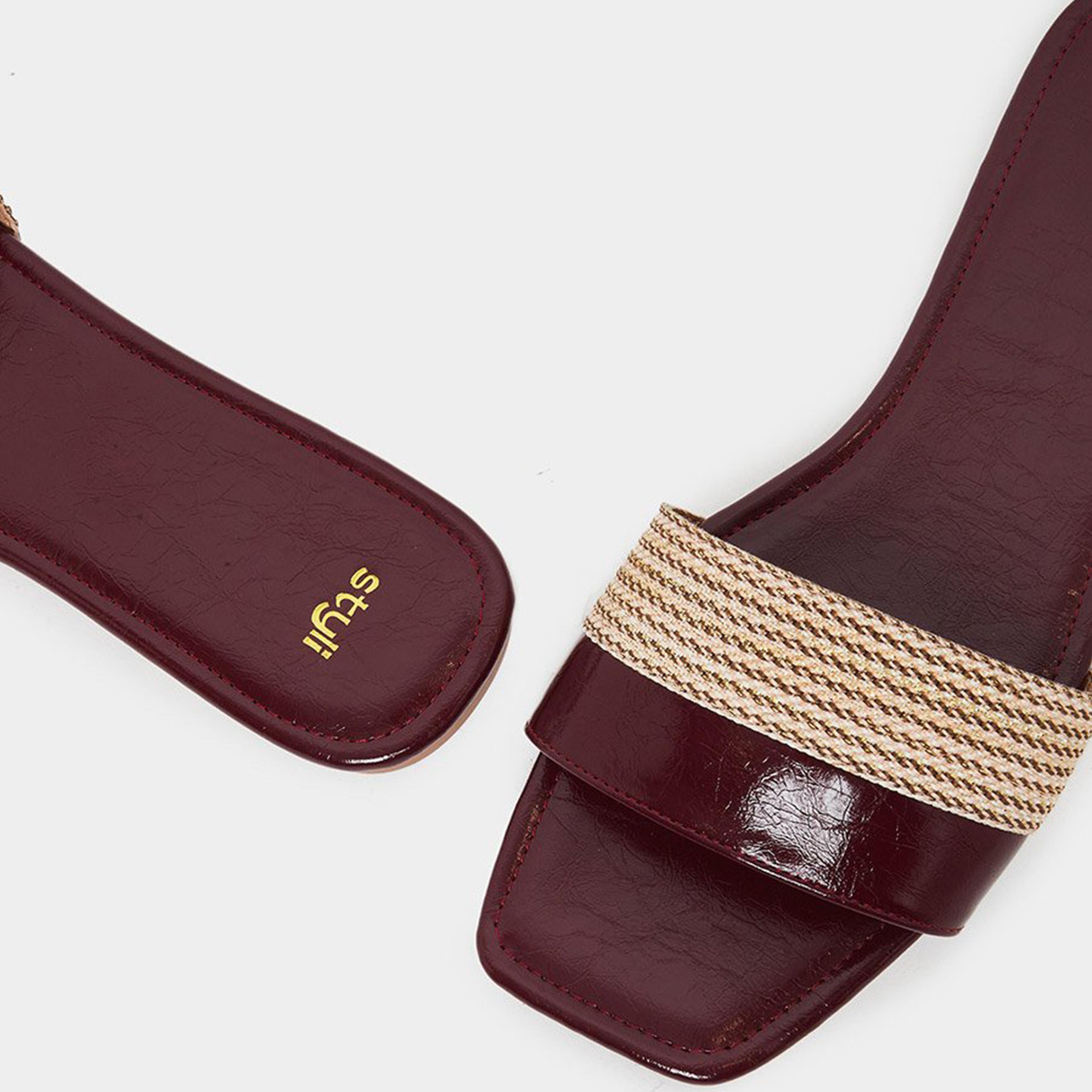 Styli Women Brown Woven Flat Sandals-women-shoes-sandals-flats-image-4