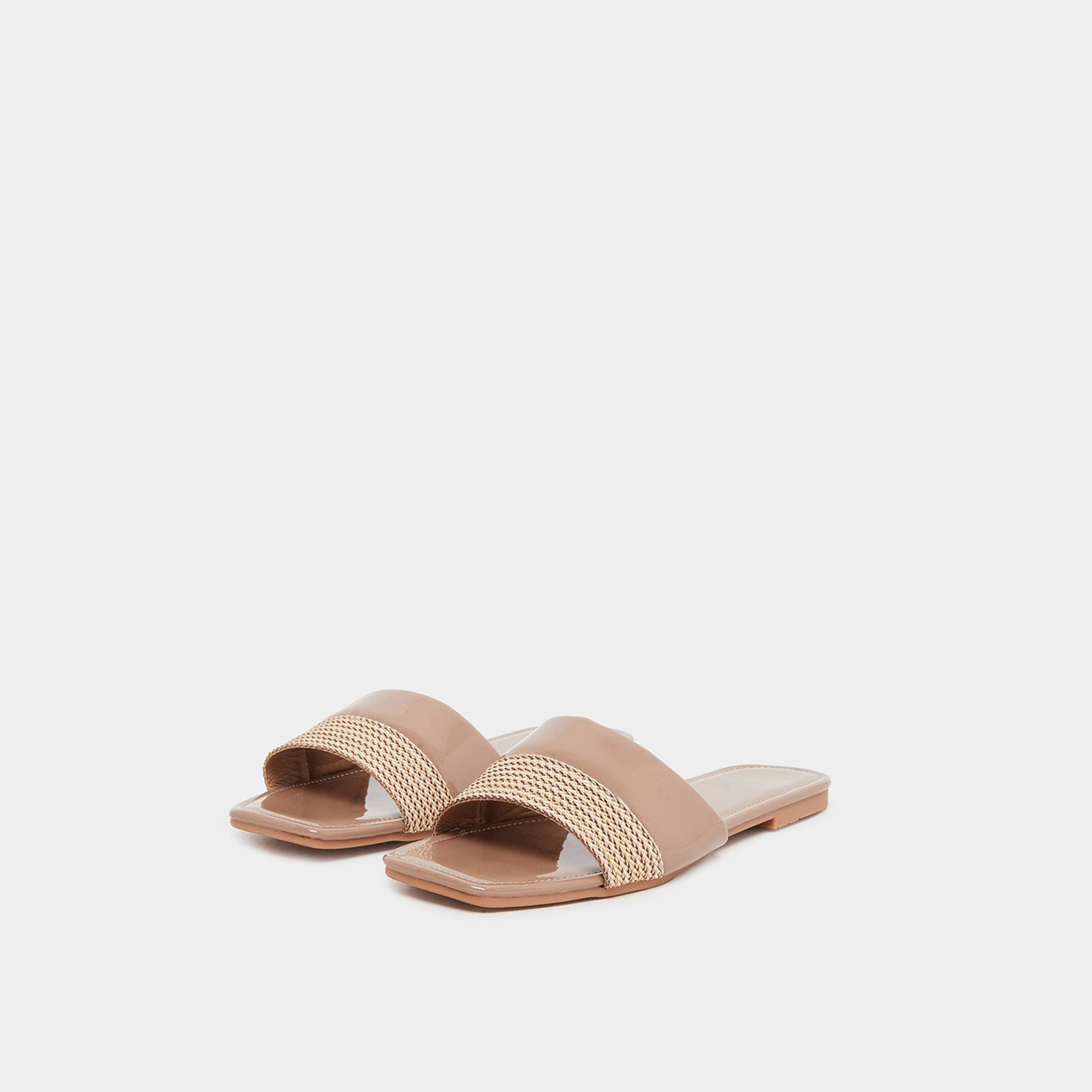 Styli Women Tan Woven Flat Sandals-women-shoes-sandals-flats-image-1