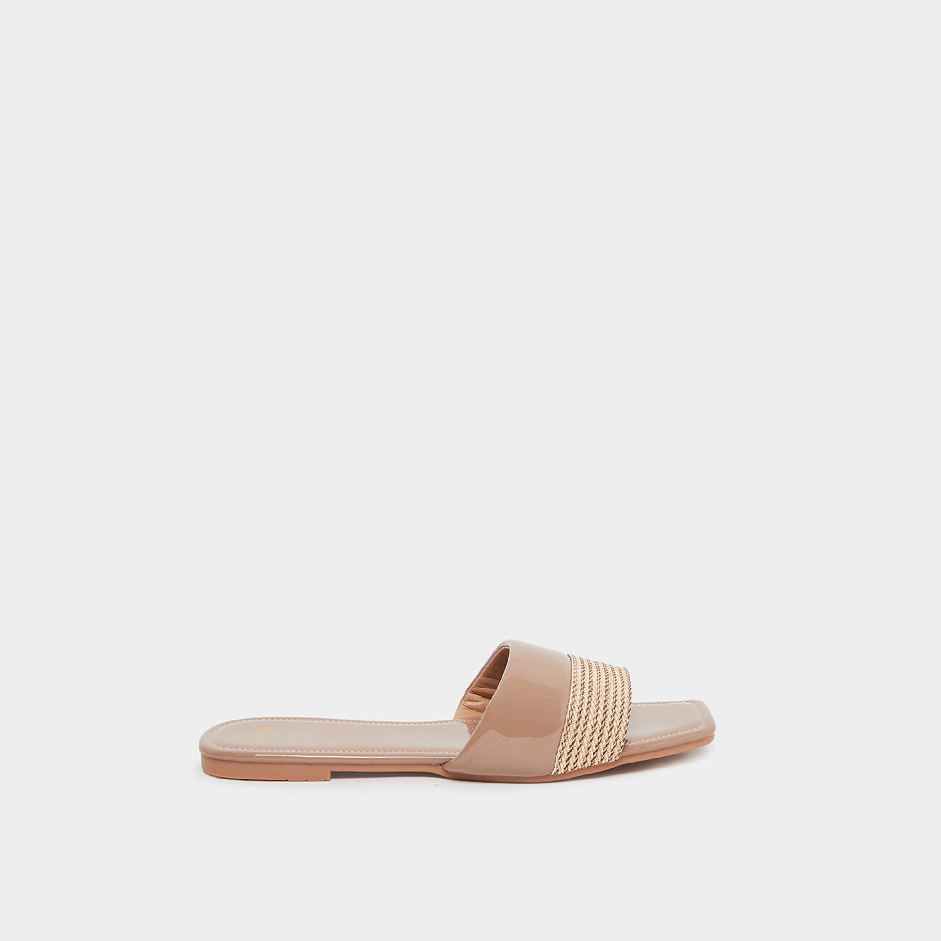 Styli Women Tan Woven Flat Sandals-women-shoes-sandals-flats-image-3