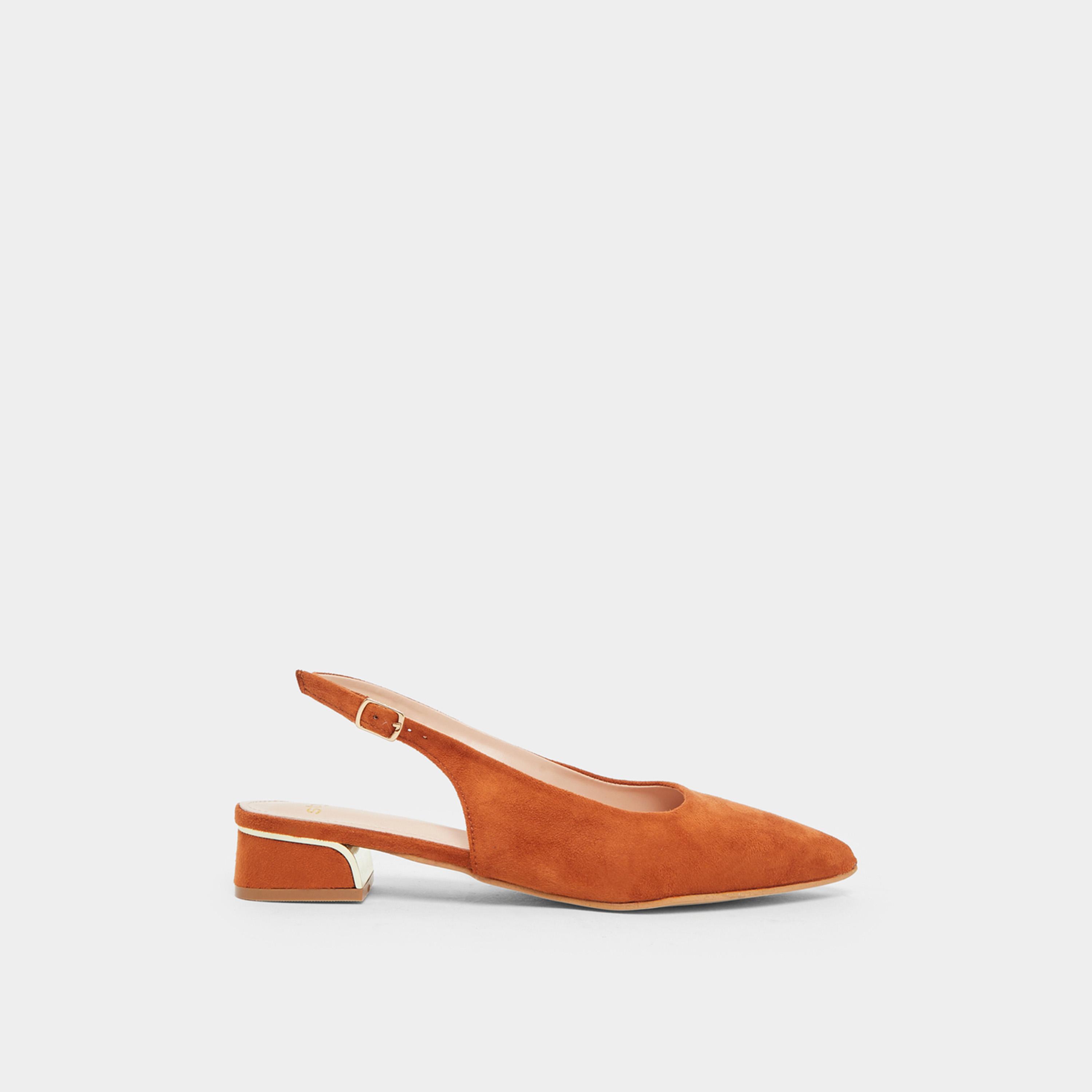 ستايلي - حذاء خفيف بكعب عريض من جلد سويد مخملي بني-women-shoes-sandals-heeled-image-2