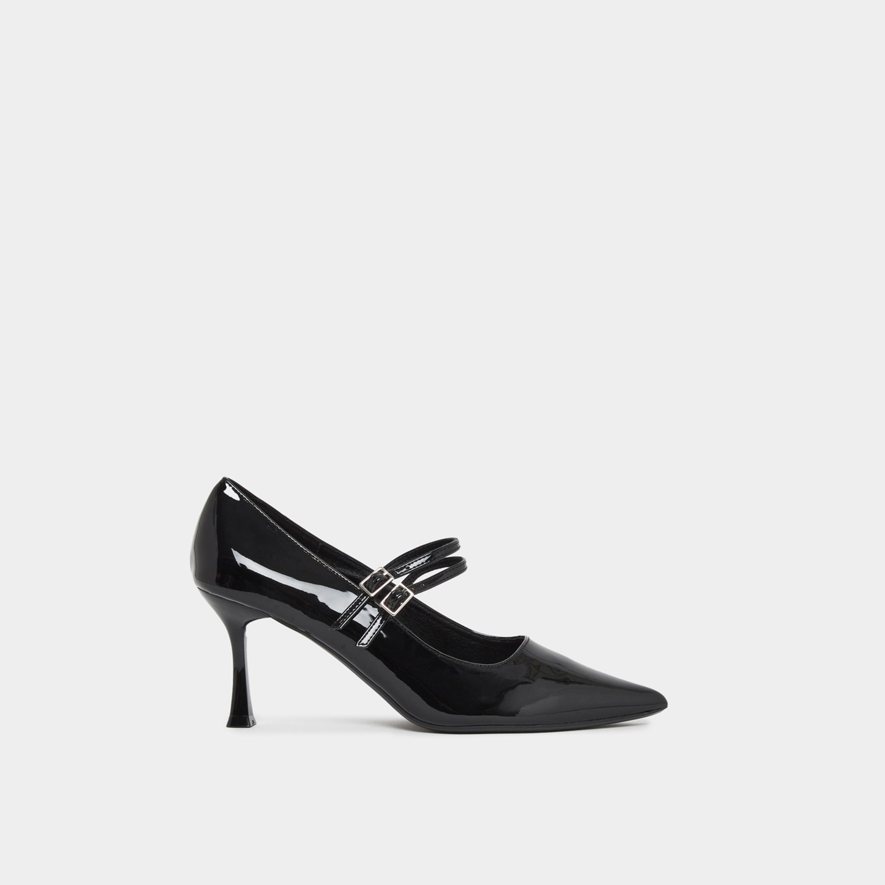 ستايلي - حذاء نسائي أسود لامع بمقدمة مدببة-women-shoes-sandals-heeled-image-3