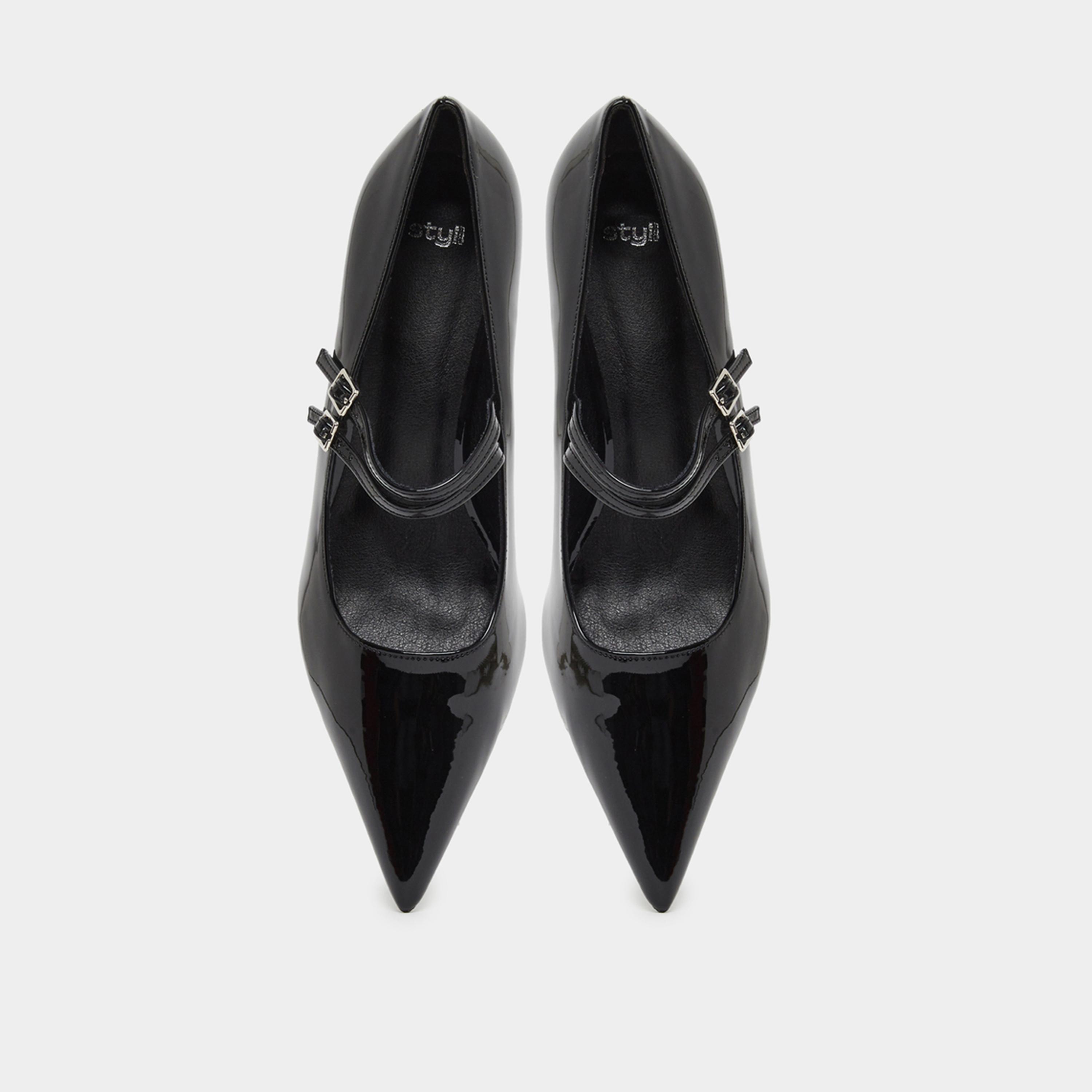 ستايلي - حذاء نسائي أسود لامع بمقدمة مدببة-women-shoes-sandals-heeled-image-6