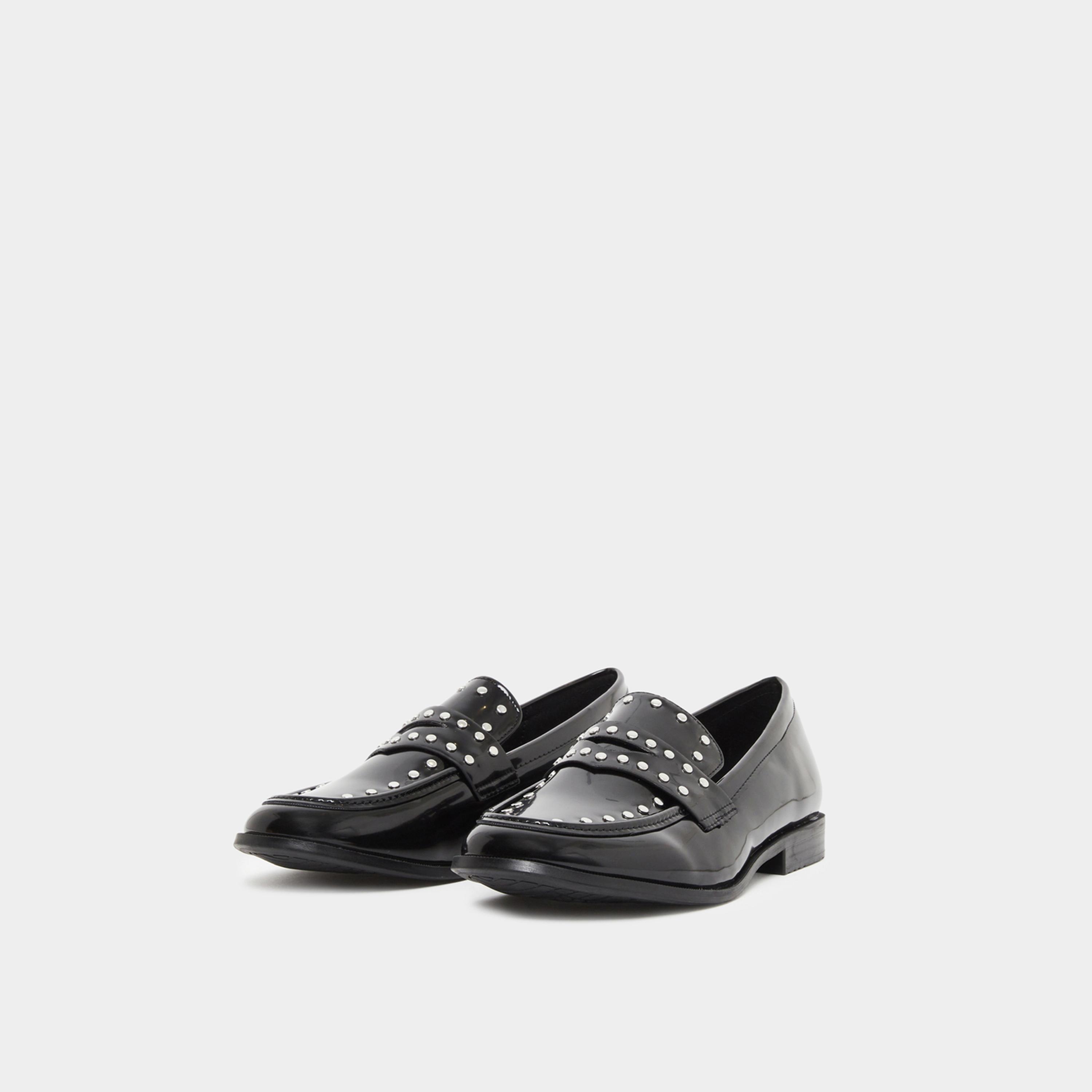 Styli Women Black Studded Loafers-women-shoes-flats-loafers-image-1