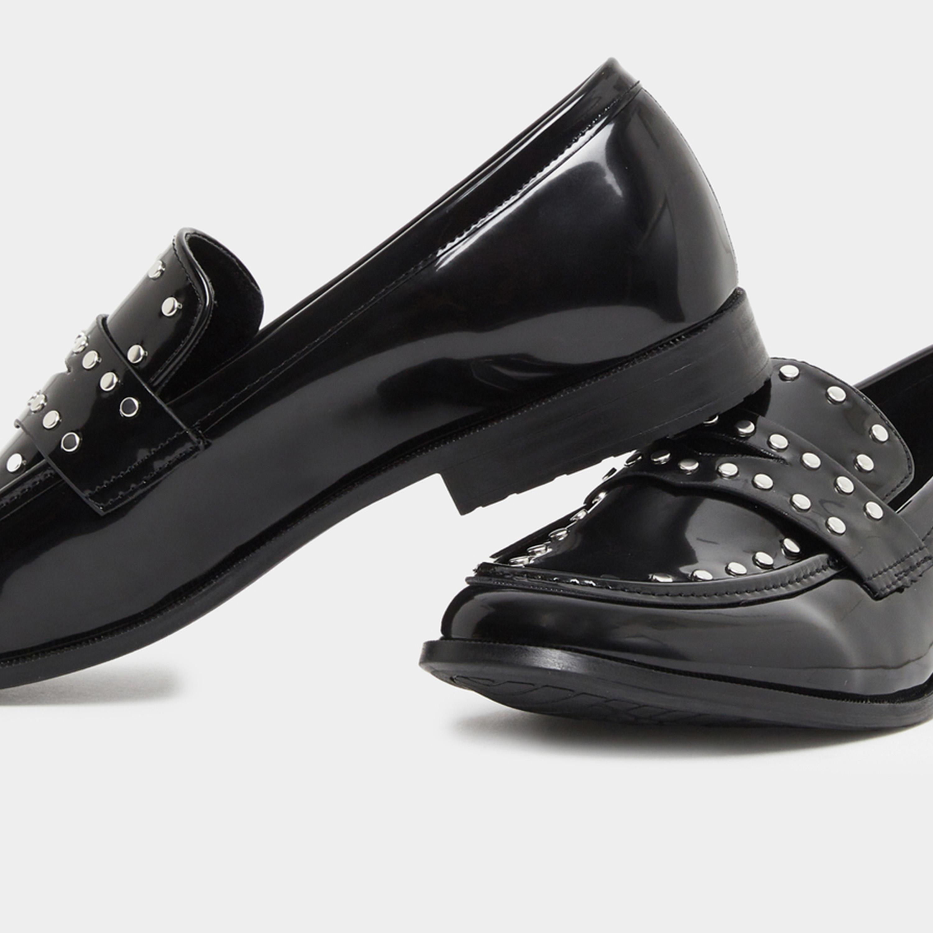 Styli Women Black Studded Loafers-women-shoes-flats-loafers-image-4