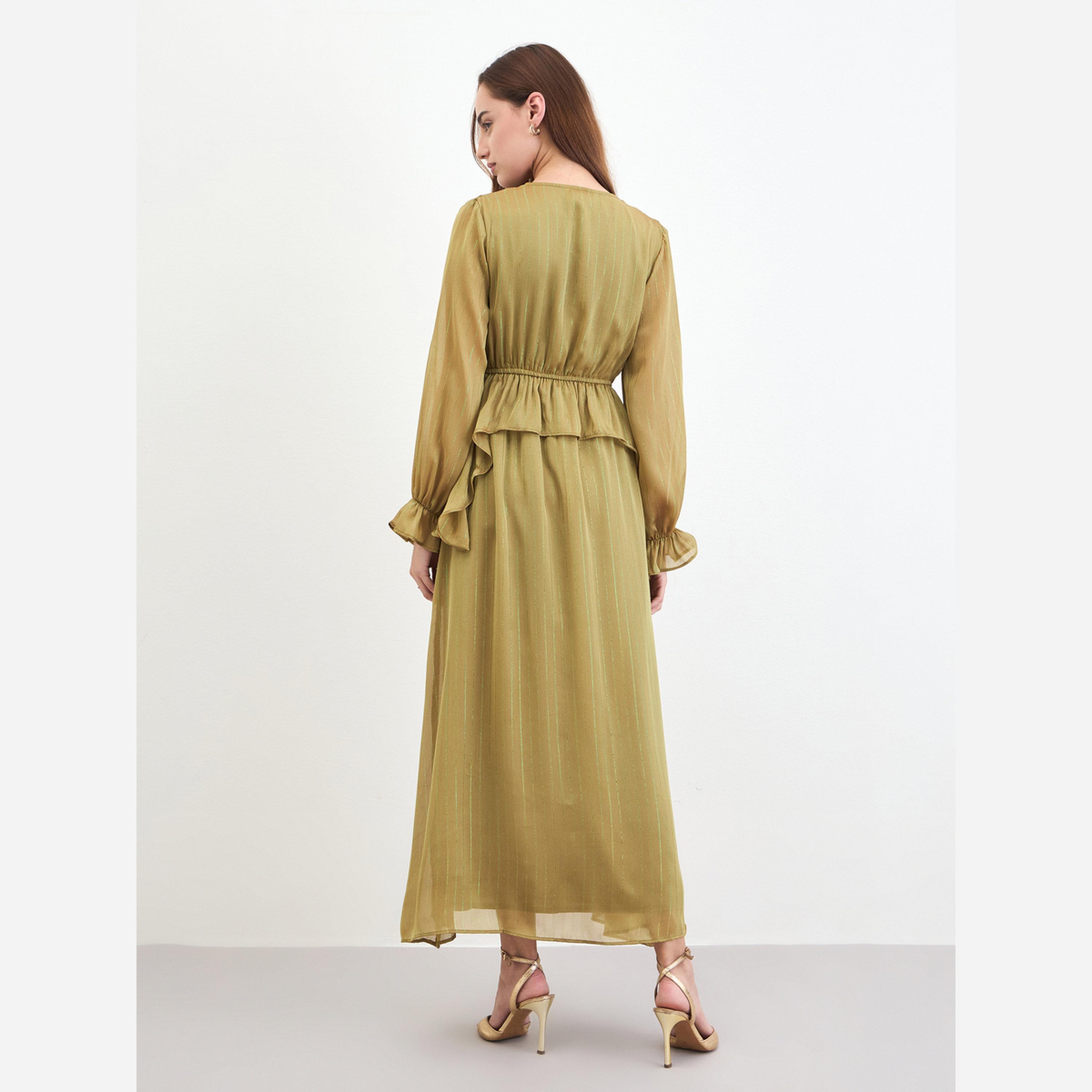 Styli Ruffled Flare Wrap Front Maxi Dress-women-clothing-dresses-image-3