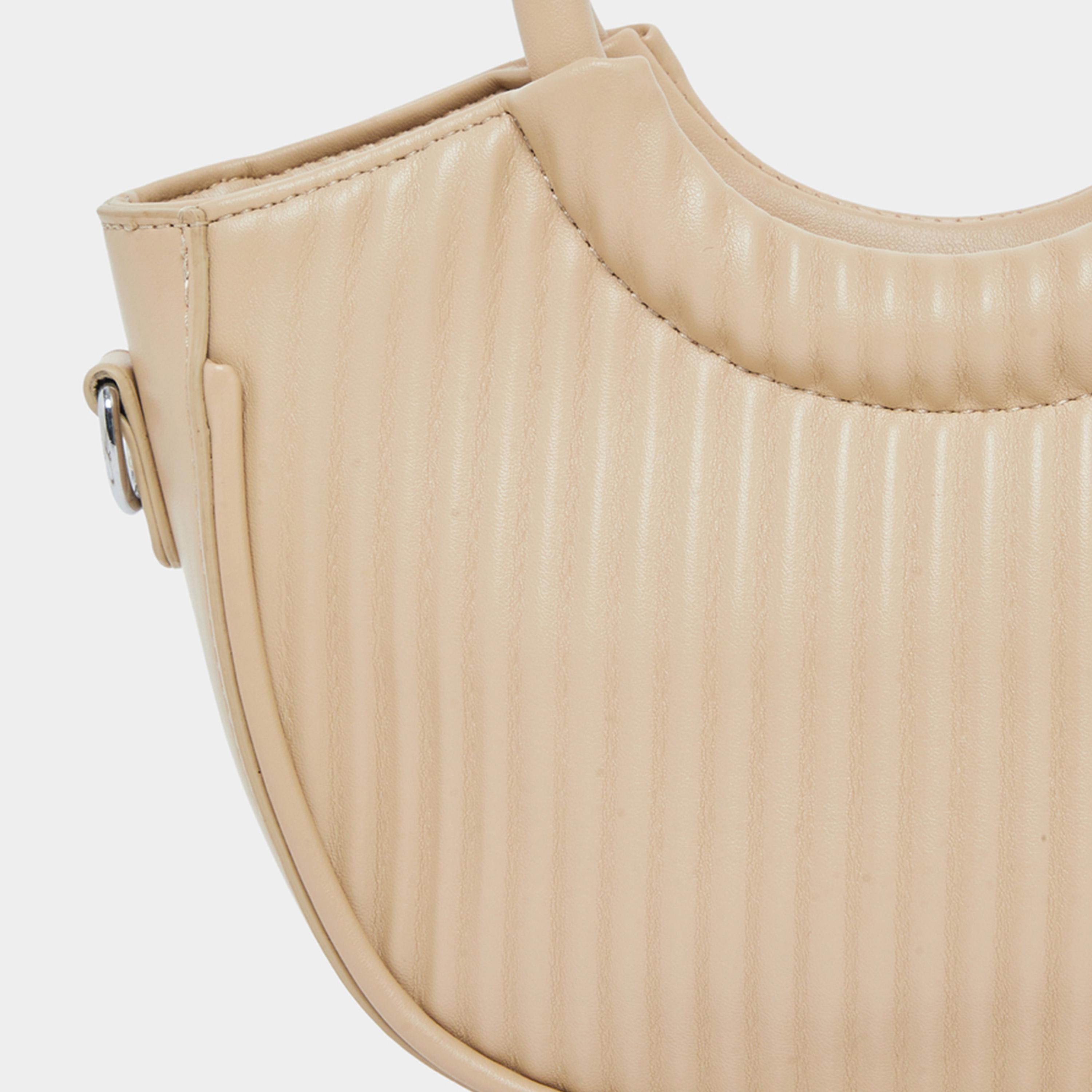 Styli Beige Textured Handbag with Round Handle-women-bagsandwallets-handbags-image-2