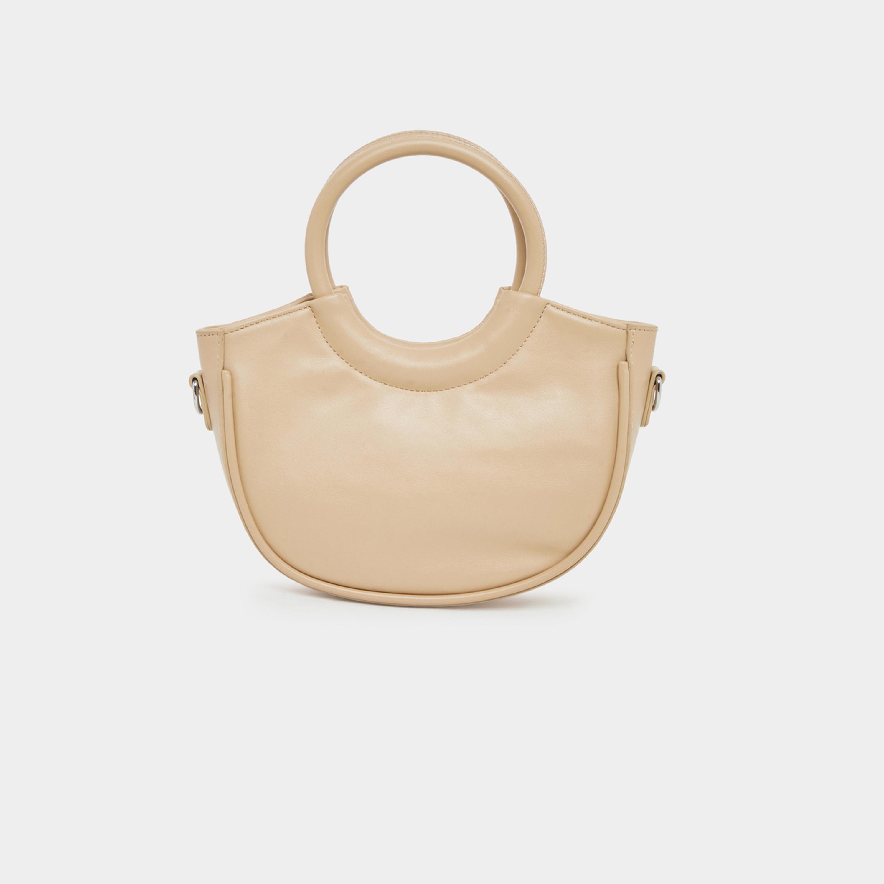 Styli Beige Textured Handbag with Round Handle-women-bagsandwallets-handbags-image-3