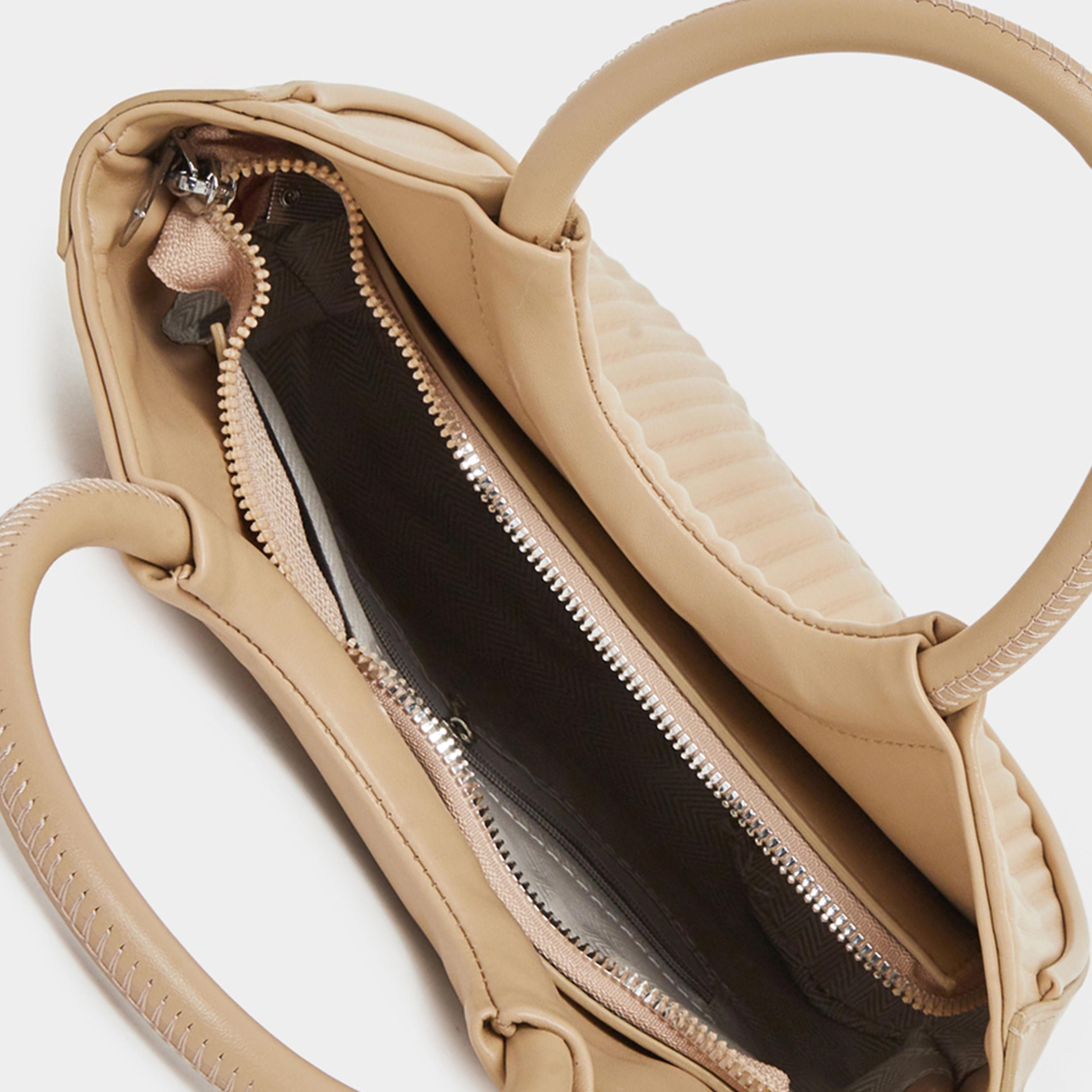 Styli Beige Textured Handbag with Round Handle-women-bagsandwallets-handbags-image-4
