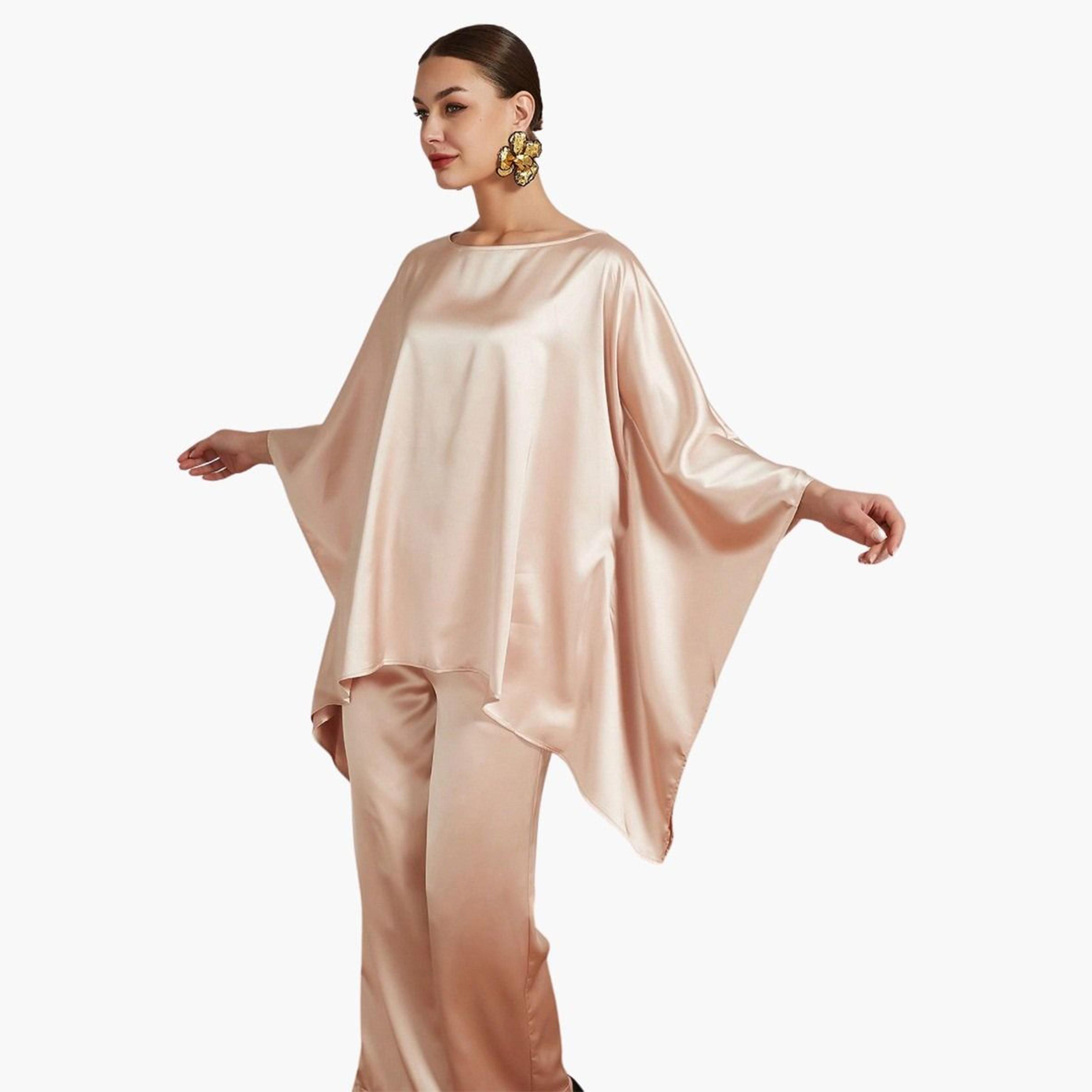 Take Two Pink Satin Asymmetric Top and Pants Co-Ords-women-clothing-coordsets-image-5