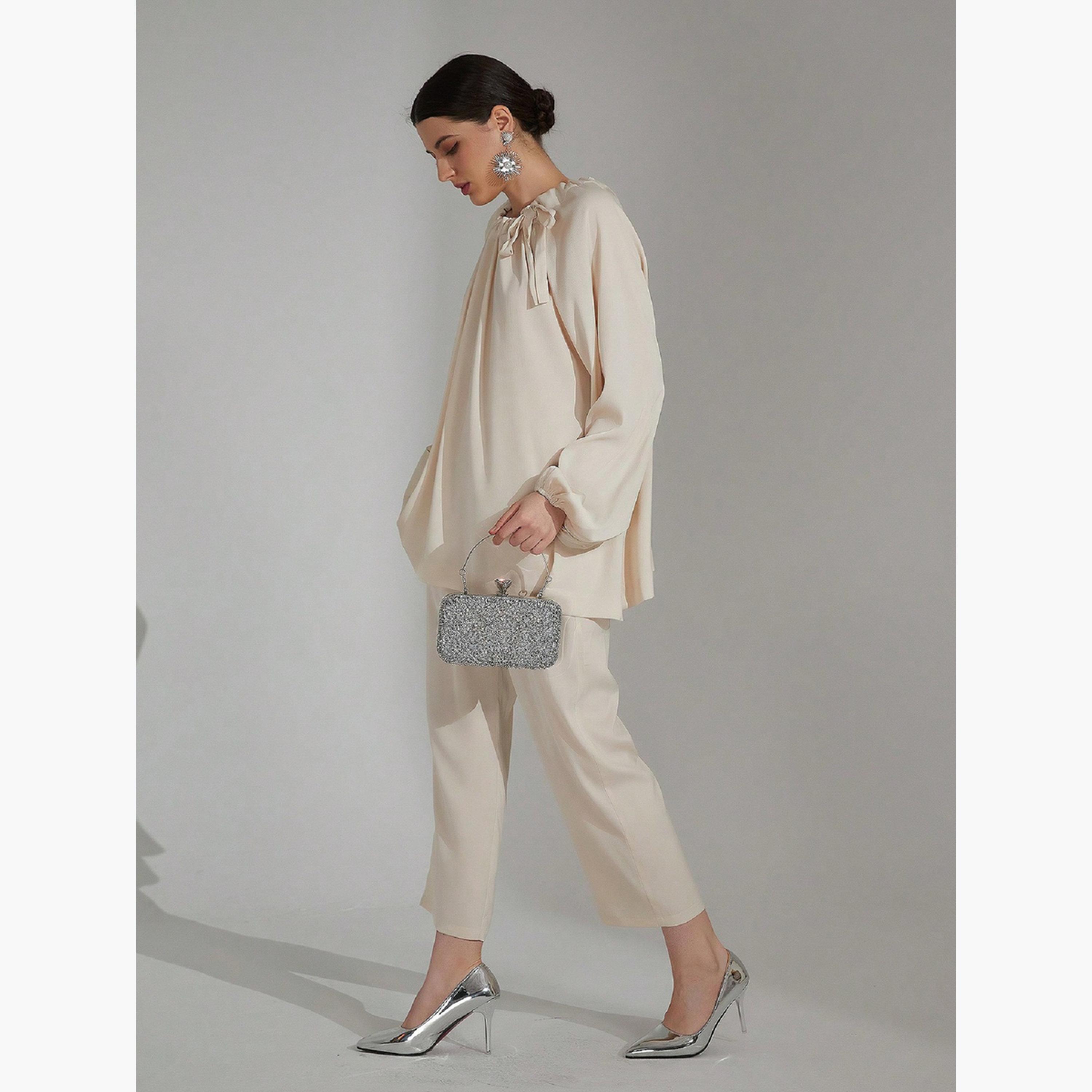 Take Two Oversized Drawstring Neck Top and Pants Co-Ords-women-clothing-coordsets-image-4