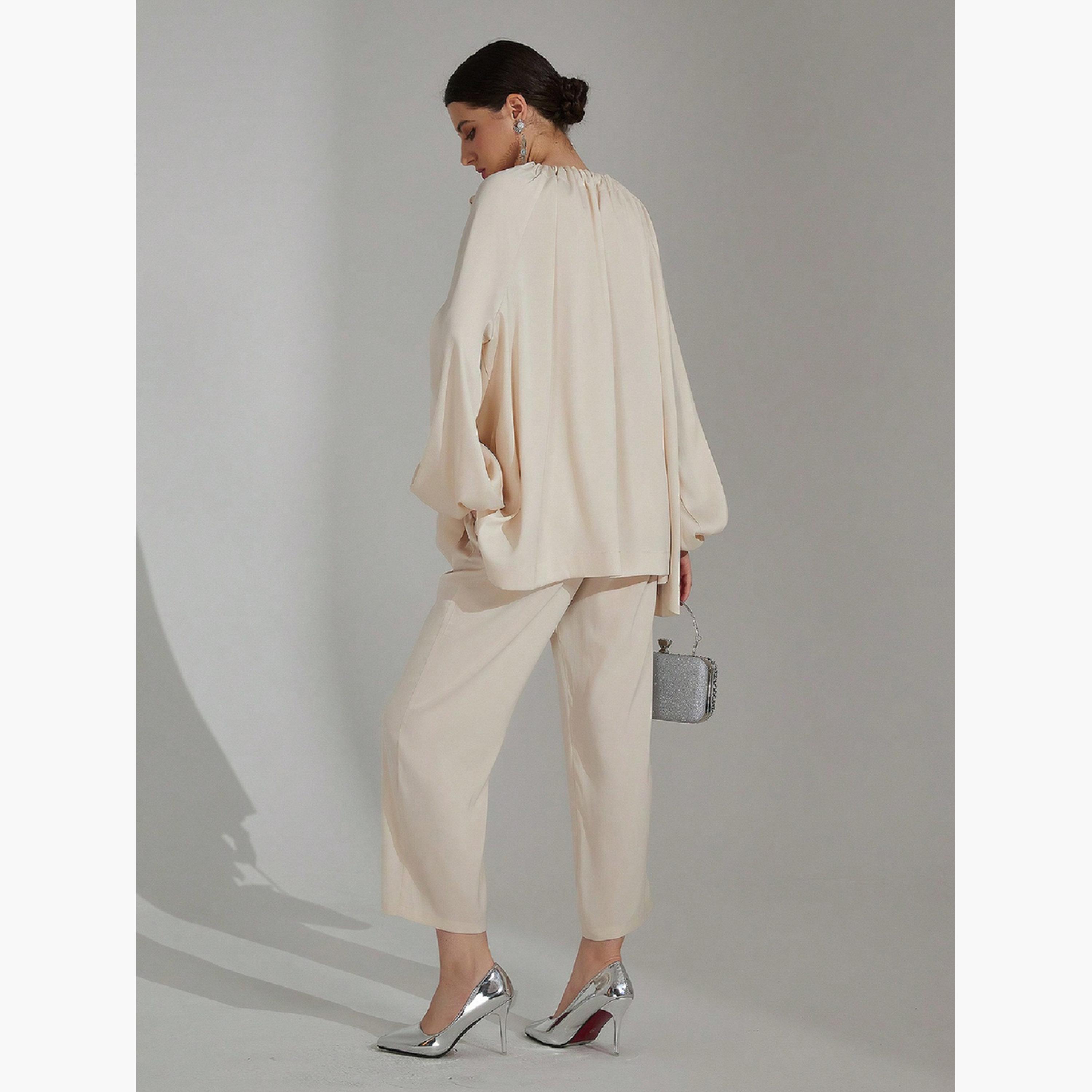 Take Two Oversized Drawstring Neck Top and Pants Co-Ords-women-clothing-coordsets-image-5