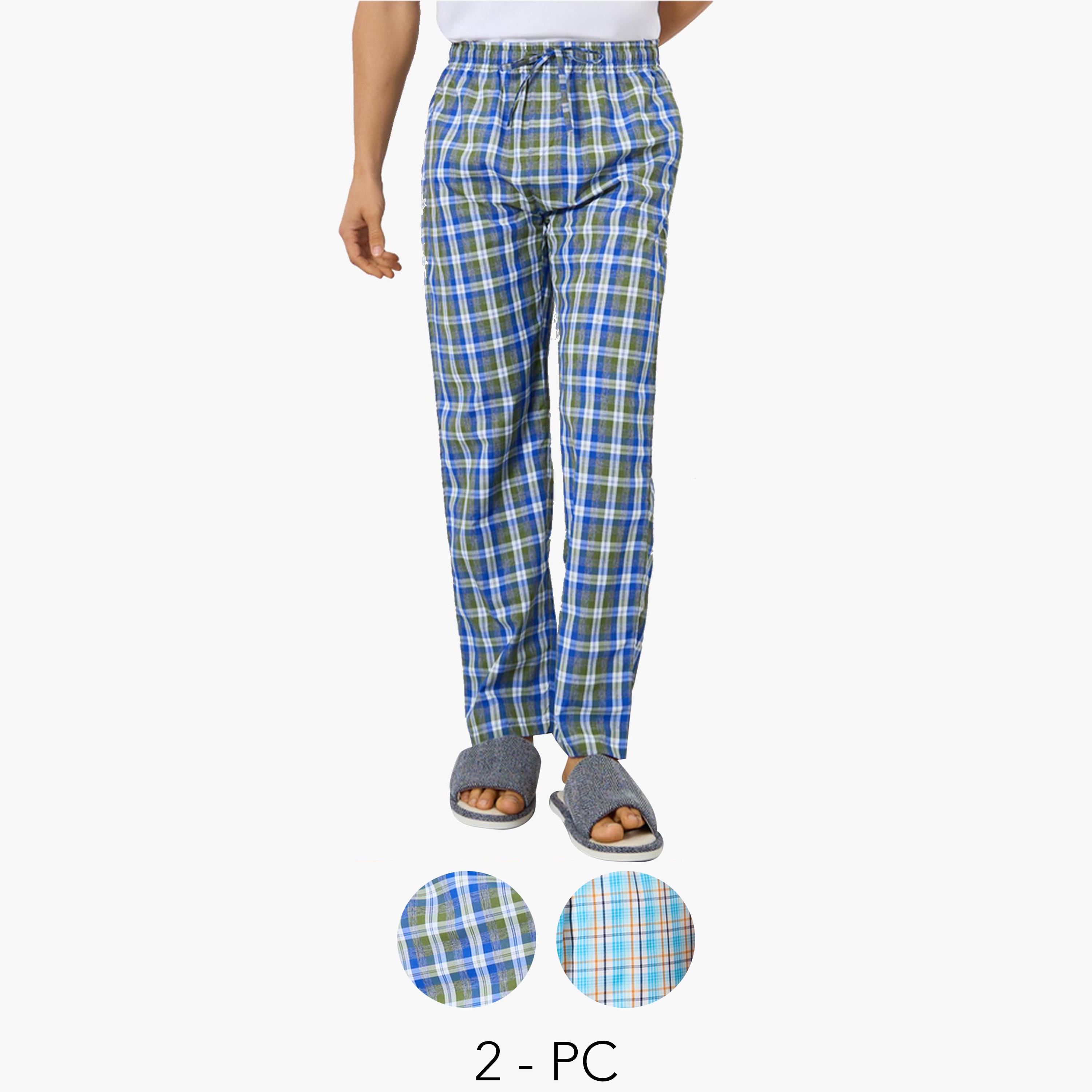 Styli Pack of 2 - Men Relaxed Fit Checked Pyjama-men-clothing-nightwear-pyjamaandshorts-image-1