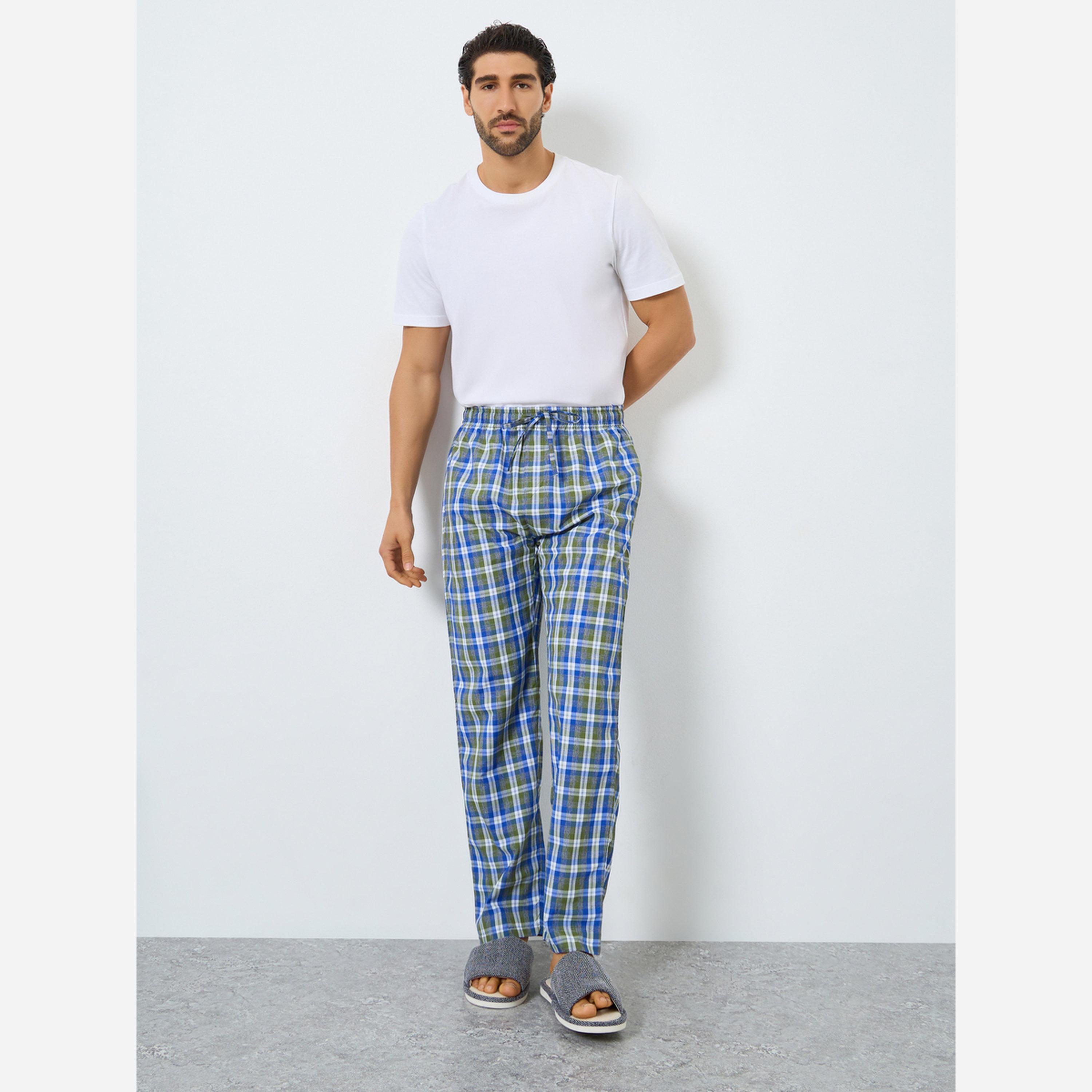 Styli Pack of 2 - Men Relaxed Fit Checked Pyjama-men-clothing-nightwear-pyjamaandshorts-image-2