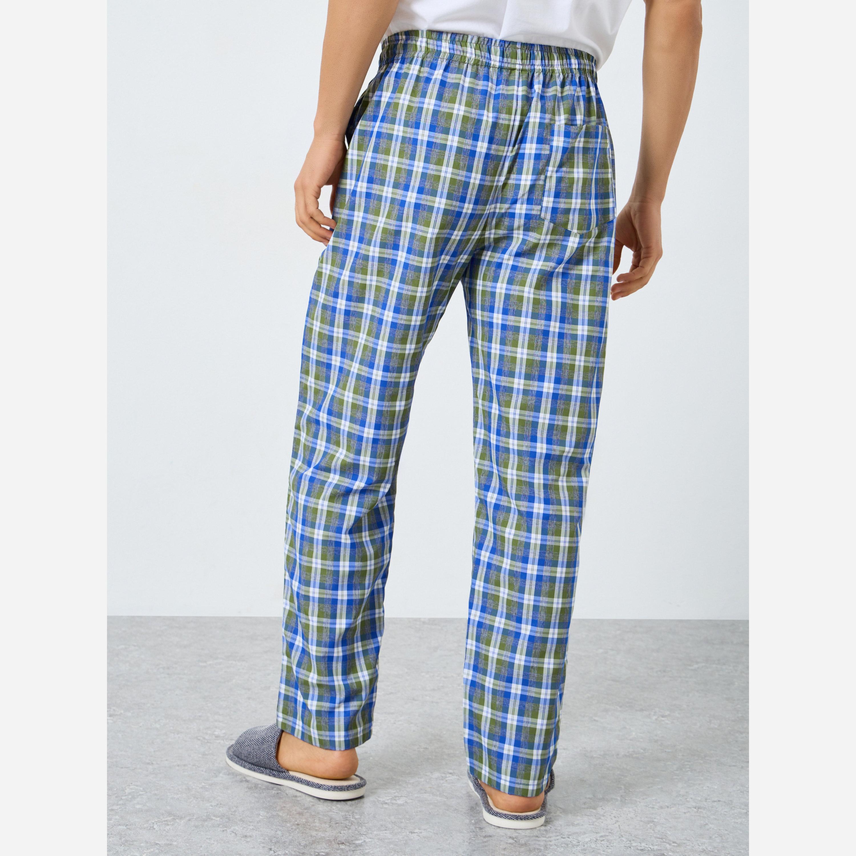 Styli Pack of 2 - Men Relaxed Fit Checked Pyjama-men-clothing-nightwear-pyjamaandshorts-image-4
