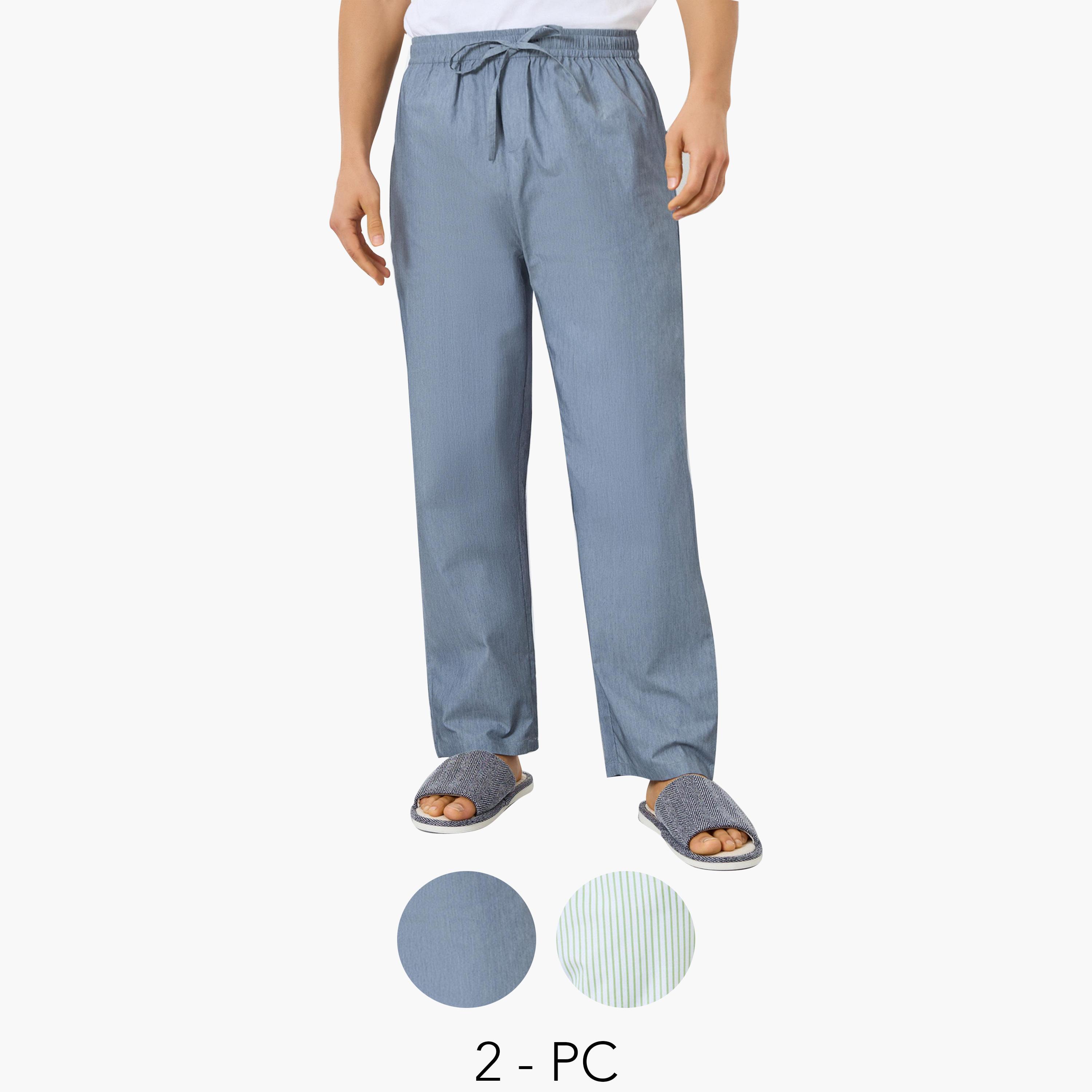 Styli Pack of 2 - Men Relaxed Fit Cotton Pyjama-men-clothing-nightwear-pyjamaandshorts-image-1