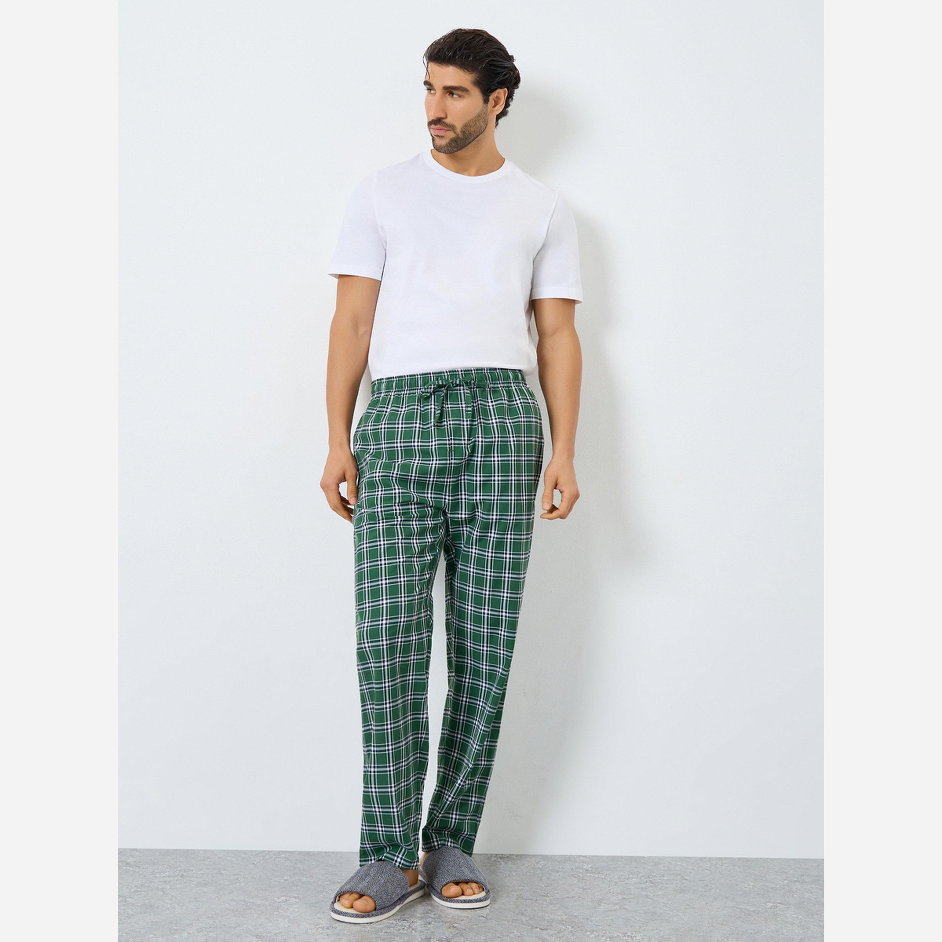 Styli Men Green Checkered Relaxed Fit Pyjama-men-clothing-nightwear-pyjamaandshorts-image-2