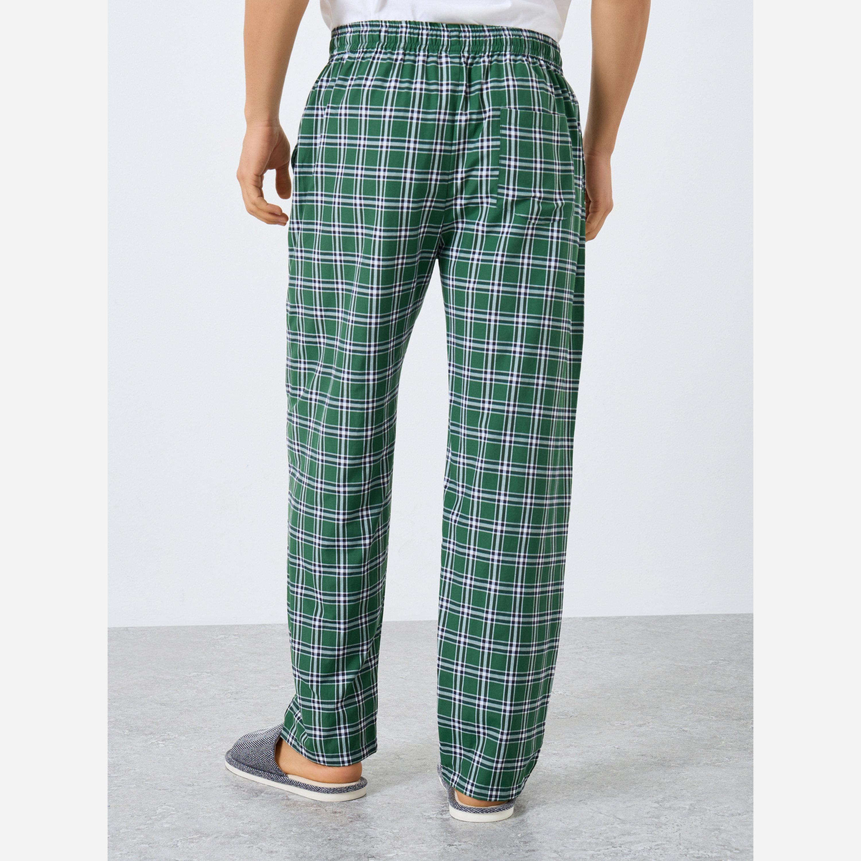 Styli Men Green Checkered Relaxed Fit Pyjama-men-clothing-nightwear-pyjamaandshorts-image-3
