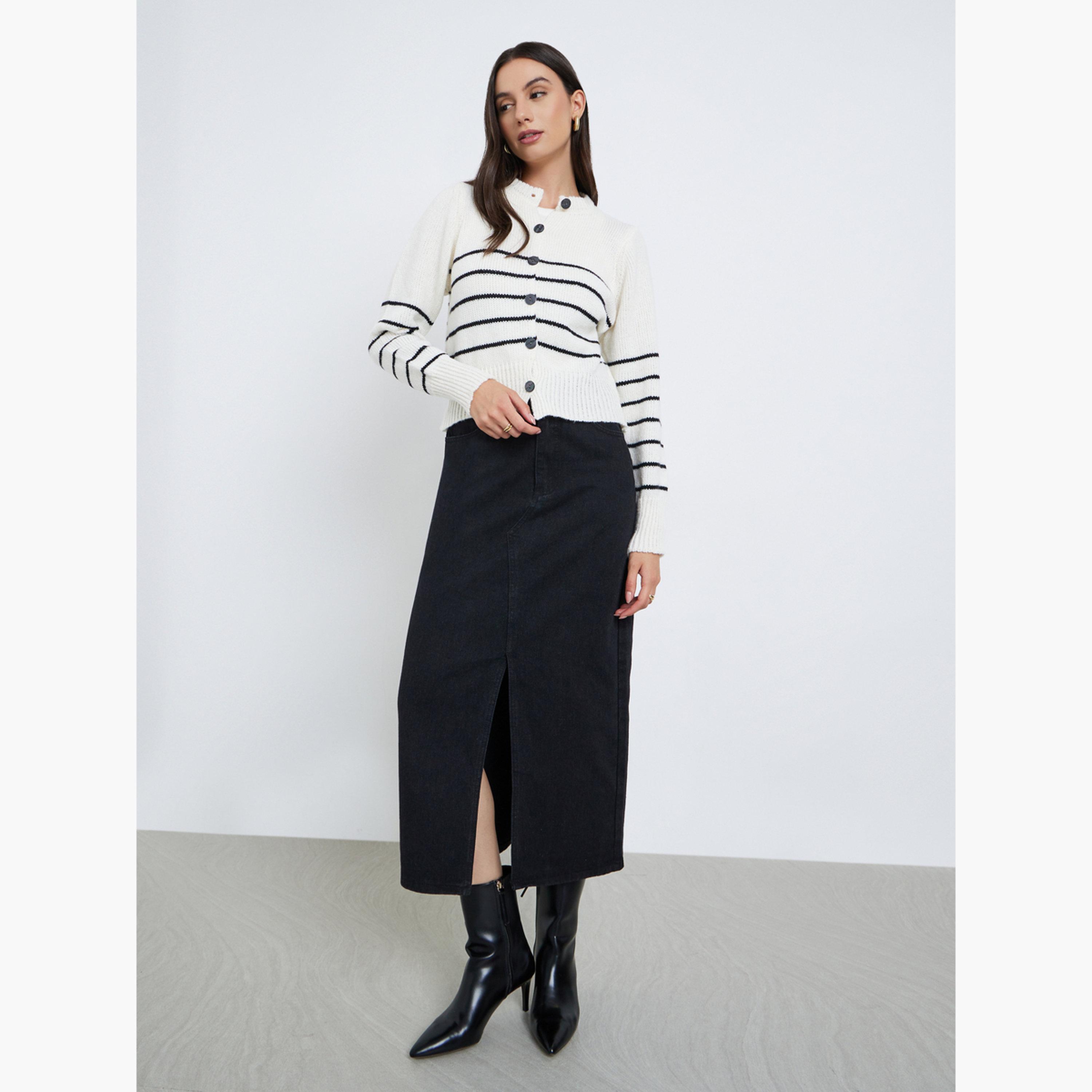 ستايلي - كارديغان محبوك مخطط-women-clothing-cardigansandjumpers-cardigans-image-2