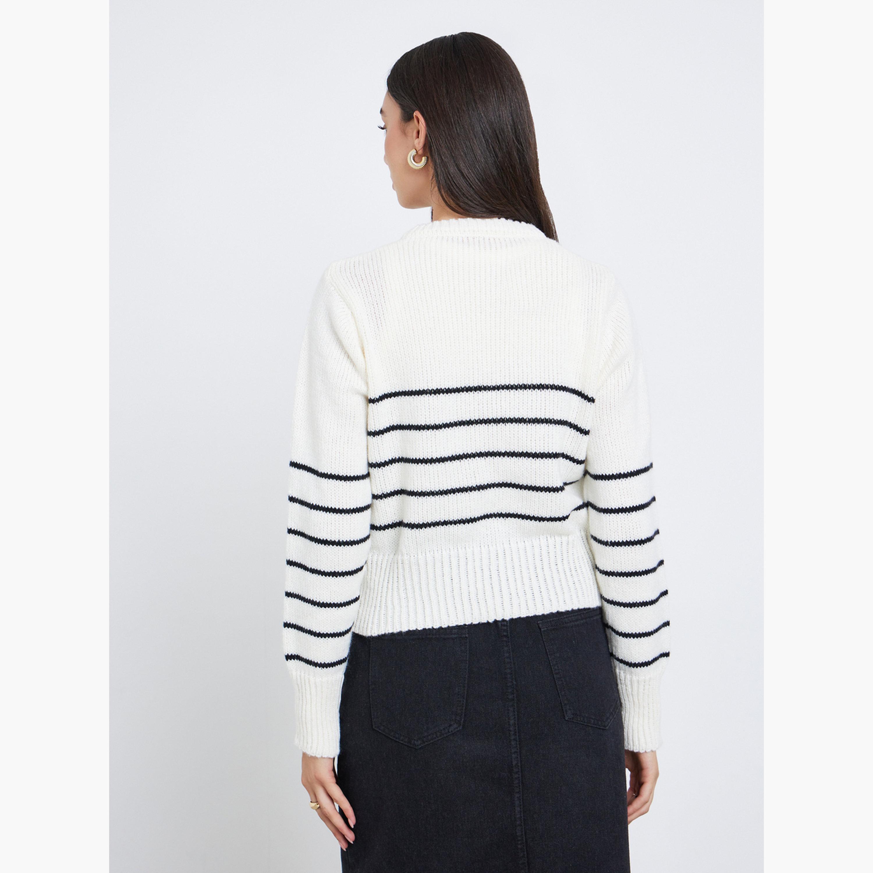 ستايلي - كارديغان محبوك مخطط-women-clothing-cardigansandjumpers-cardigans-image-4