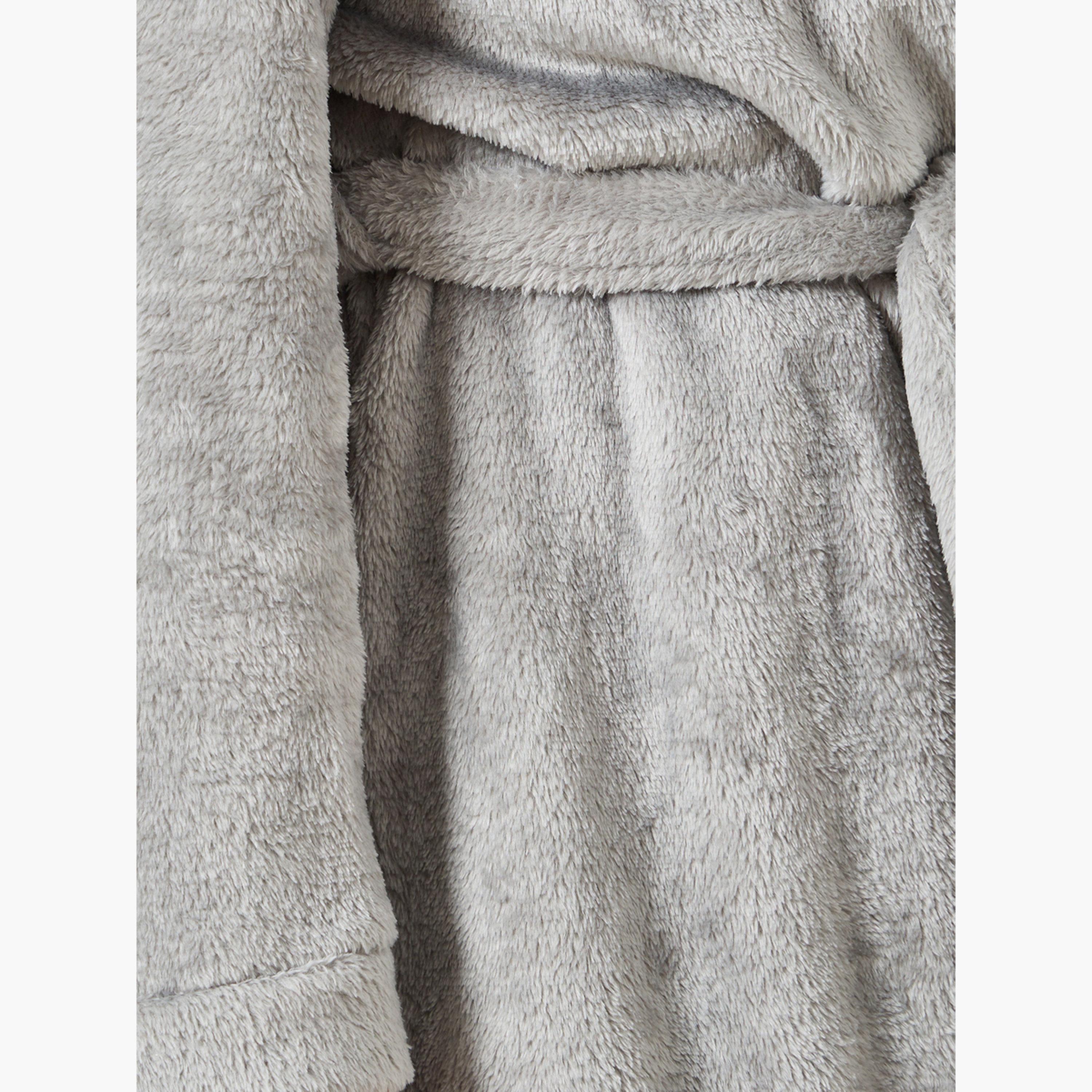 ستايلي - روب من الصوف بياقة شال رمادية-women-clothing-nightwear-robes-image-3