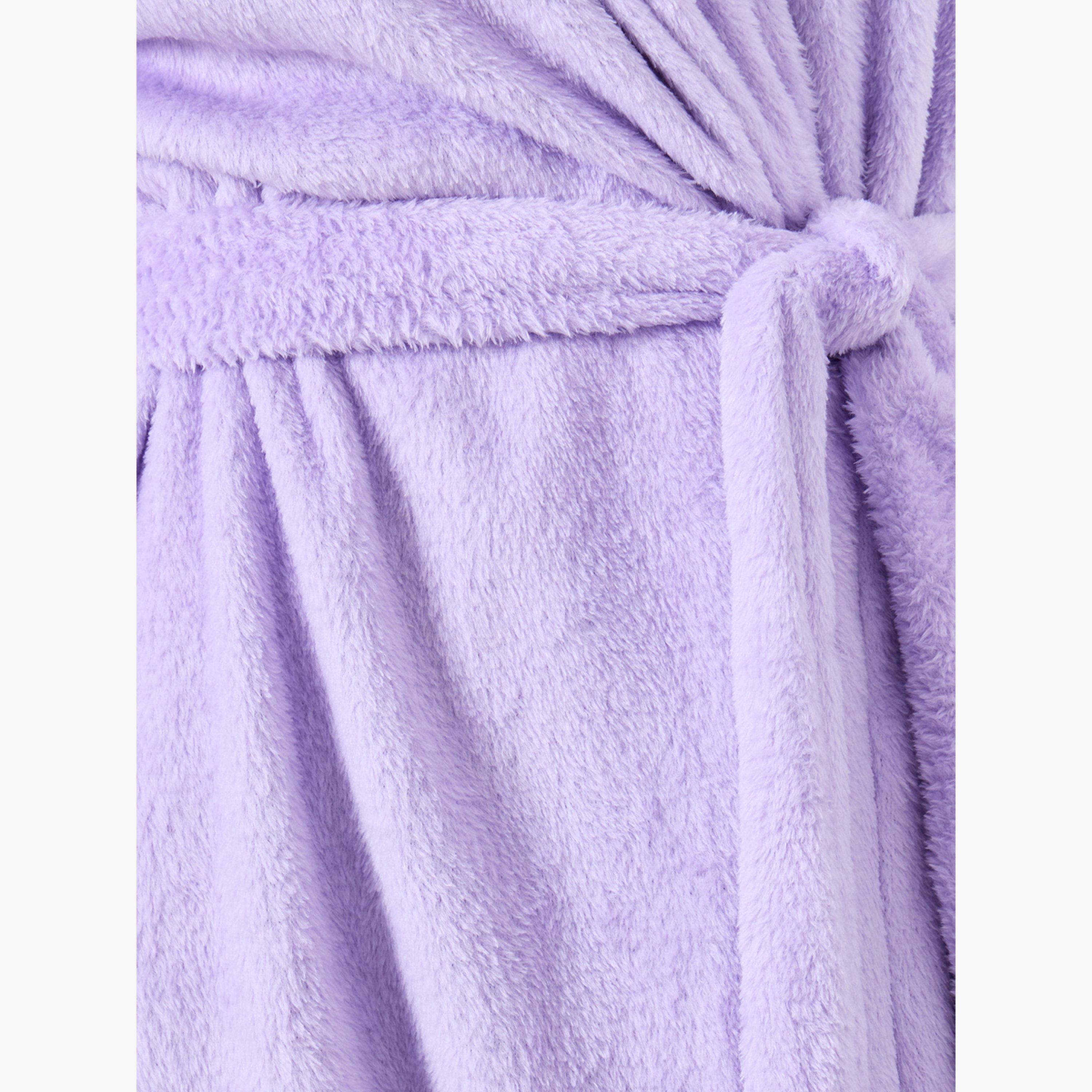 ستايلي - روب صوف بياقة شال أرجوانية للنساء-women-clothing-nightwear-robes-image-3