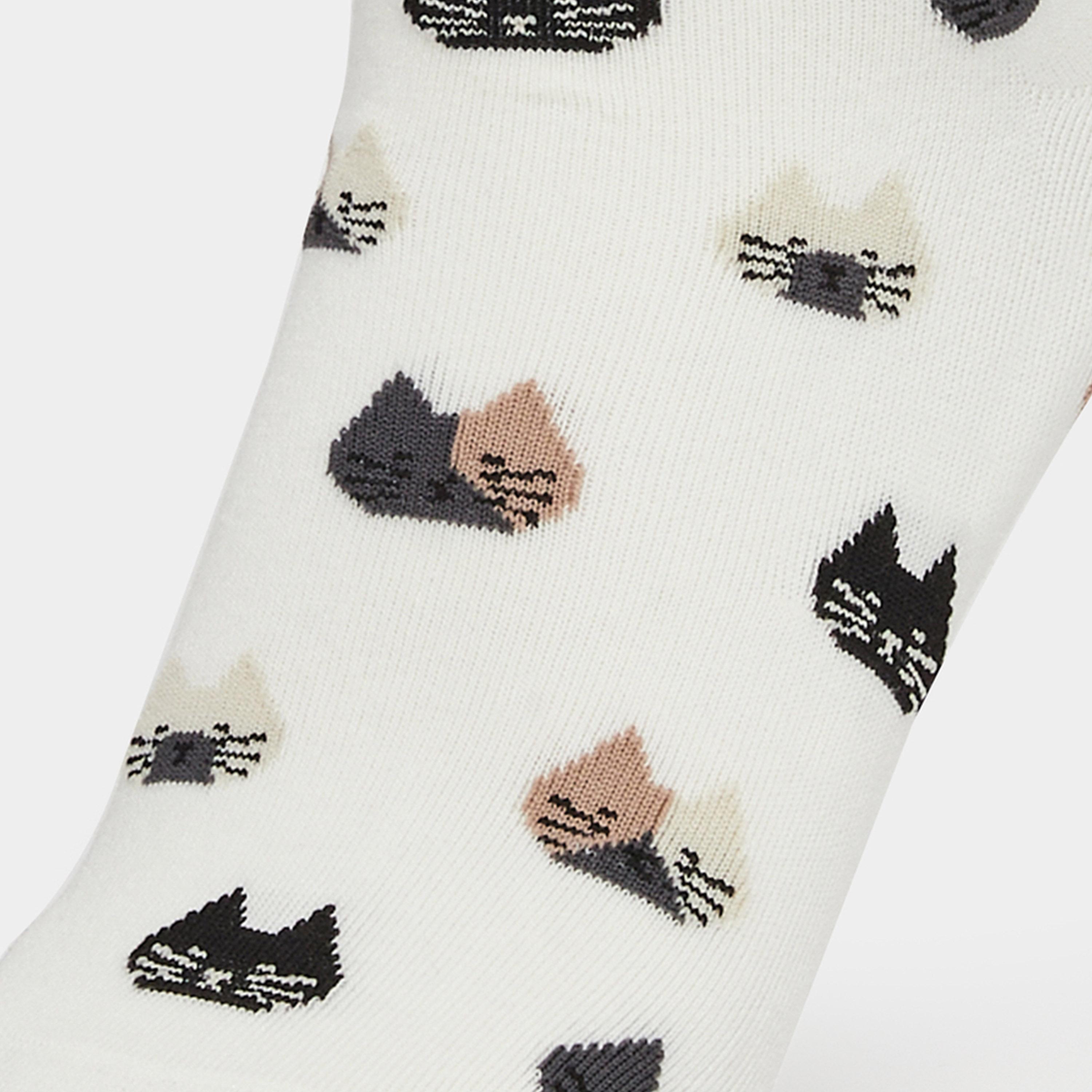 Styli Pack of 2 - Cat Print Socks-women-socksandstockings-image-3