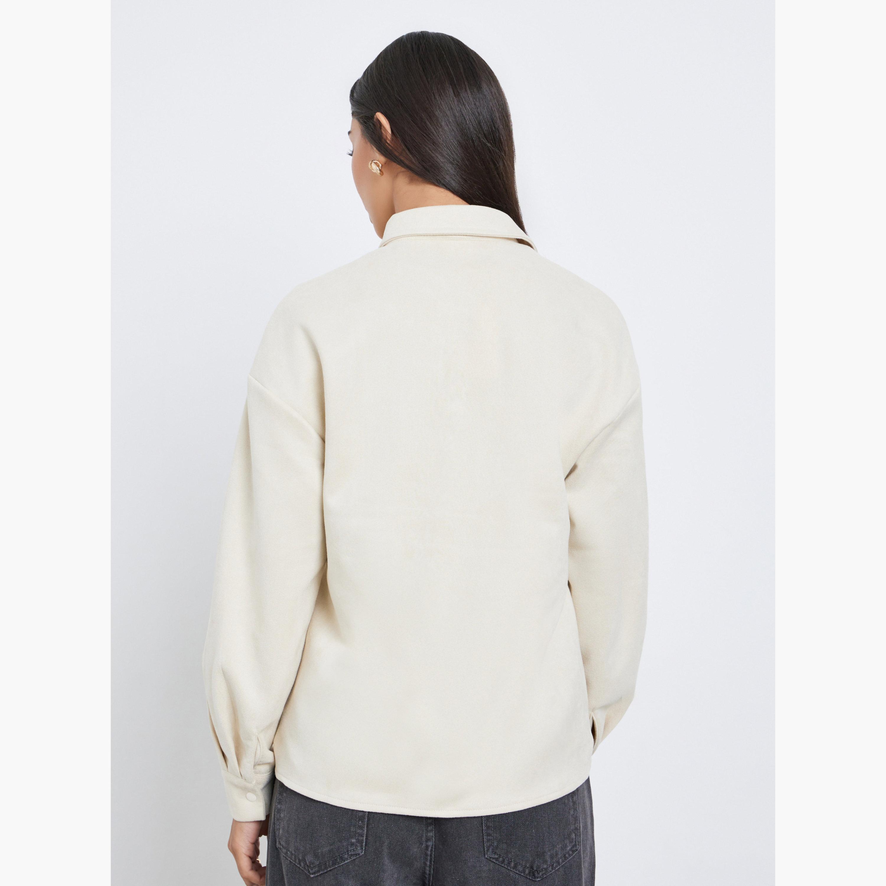 Styli Cream Tassel Trim Suede Look Shirt-women-clothing-shirtsandblouses-shirts-image-5
