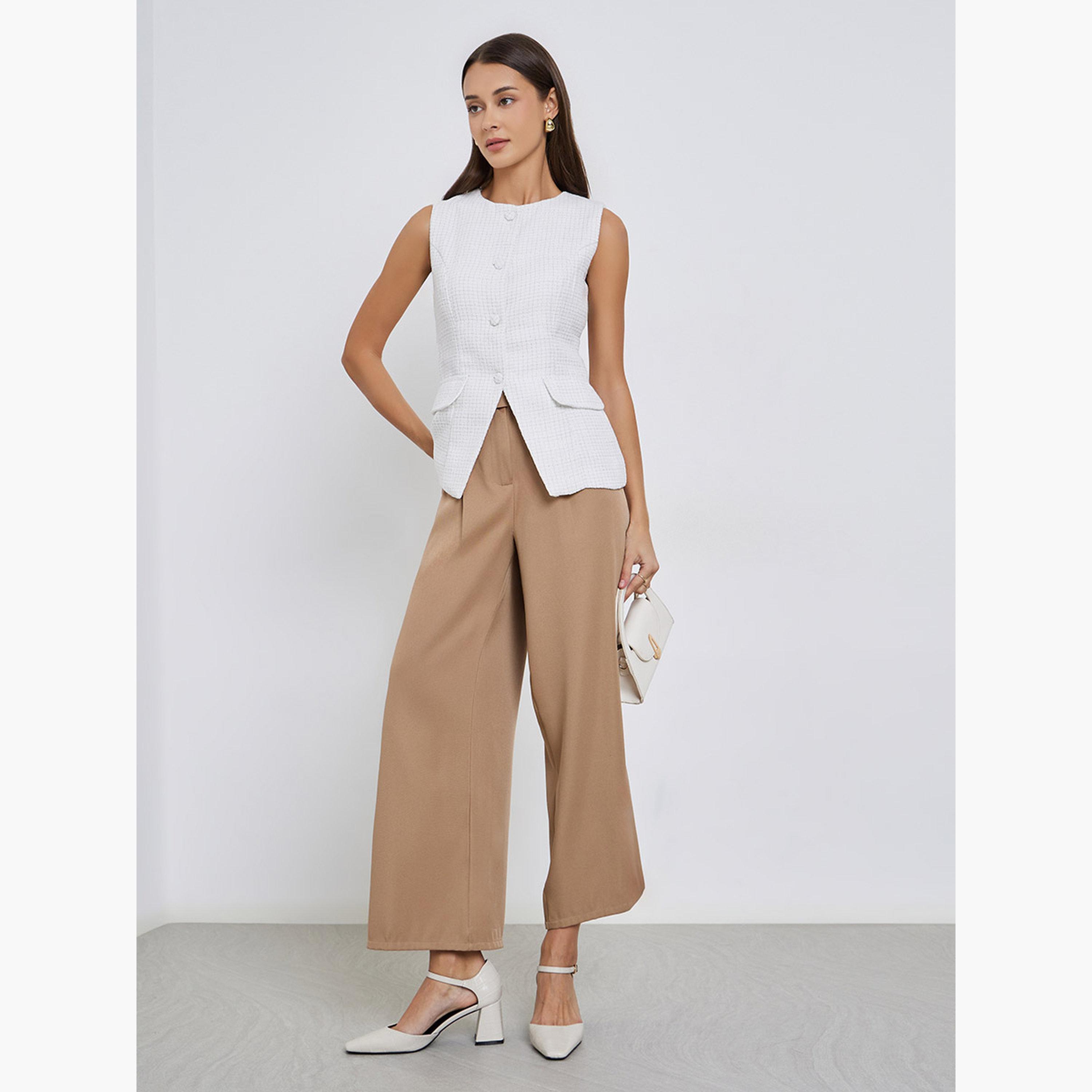 ستايلي - صدرية بدون أكمام بتصميم تويد من بوكل-women-clothing-shirtsandblouses-blouses-image-2