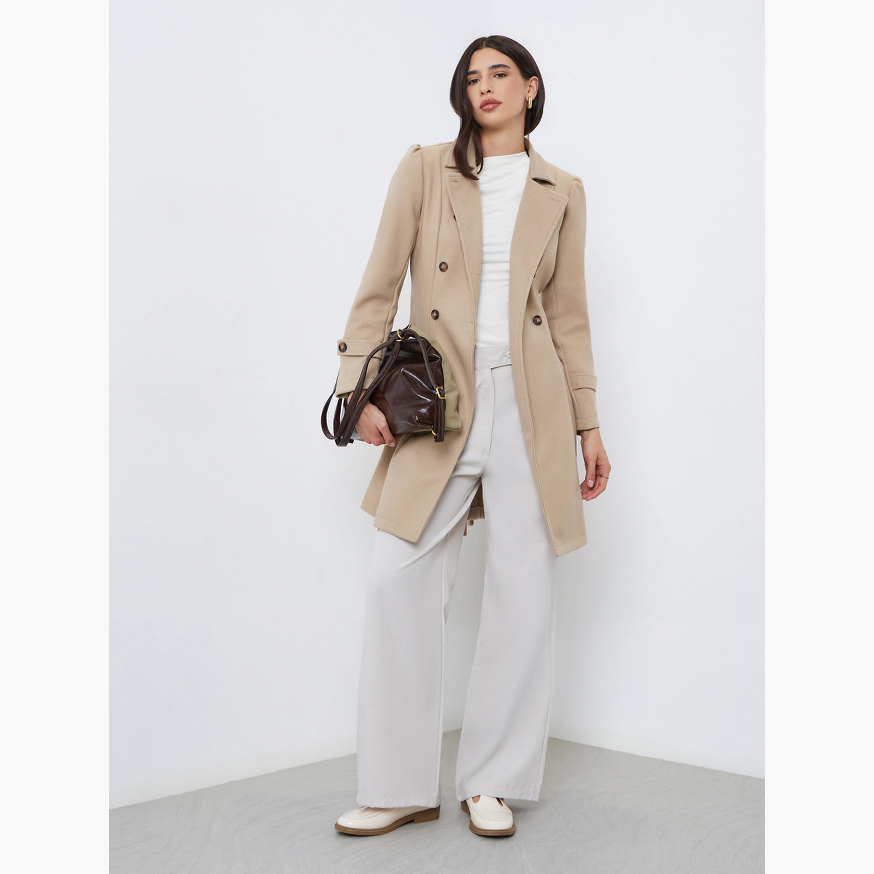 Styli Regular Fit Longline Double Breasted Belted Coat-women-clothing-coatsandjackets-coats-image-2