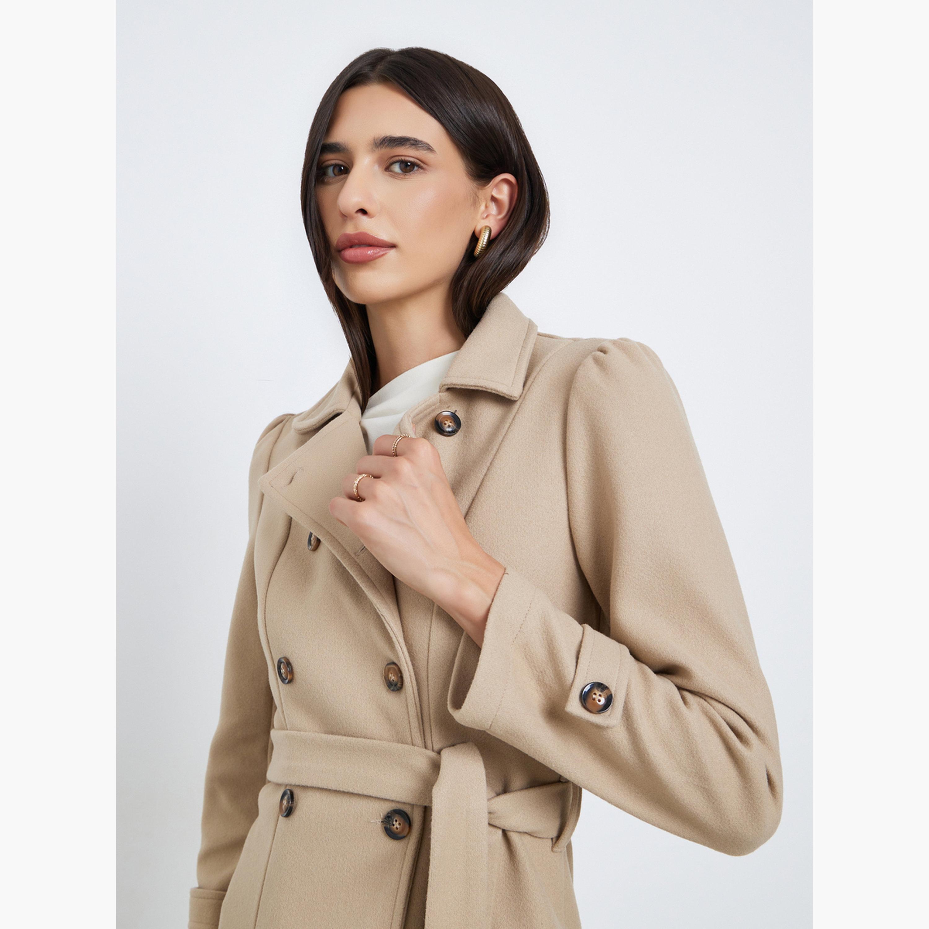 Styli Regular Fit Longline Double Breasted Belted Coat-women-clothing-coatsandjackets-coats-image-4