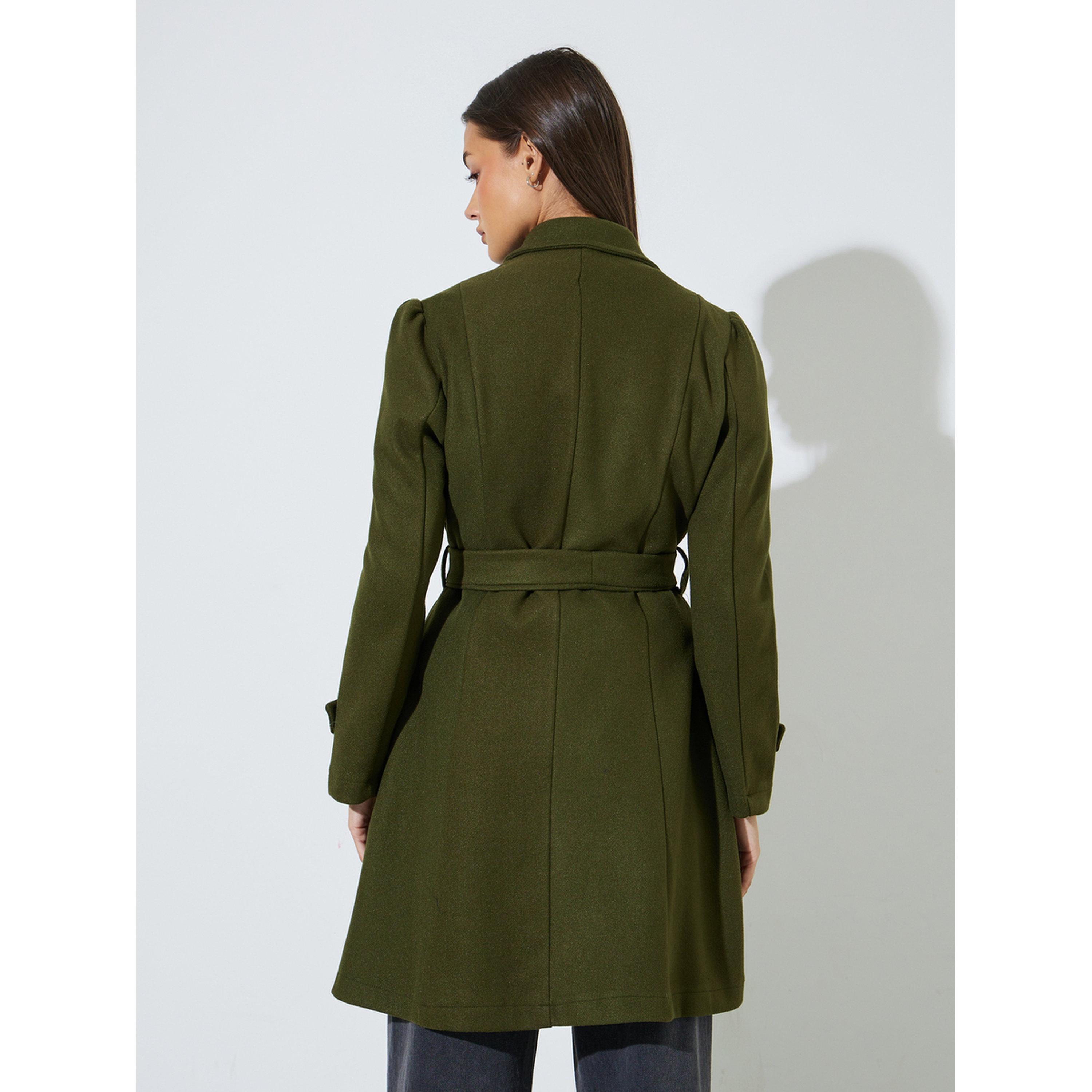 معطف طويل بقصة عادية بأزرار مزدوجة وحزام-women-winterwear-coatsandjackets-coats-image-4