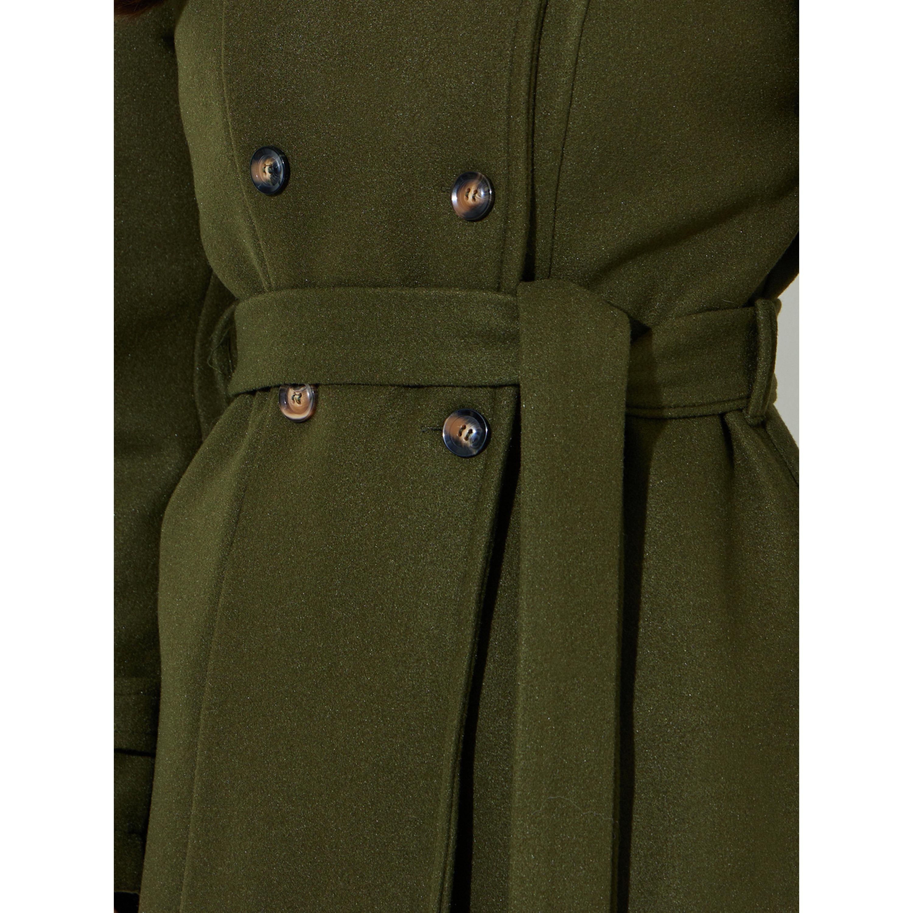 معطف طويل بقصة عادية بأزرار مزدوجة وحزام-women-winterwear-coatsandjackets-coats-image-5