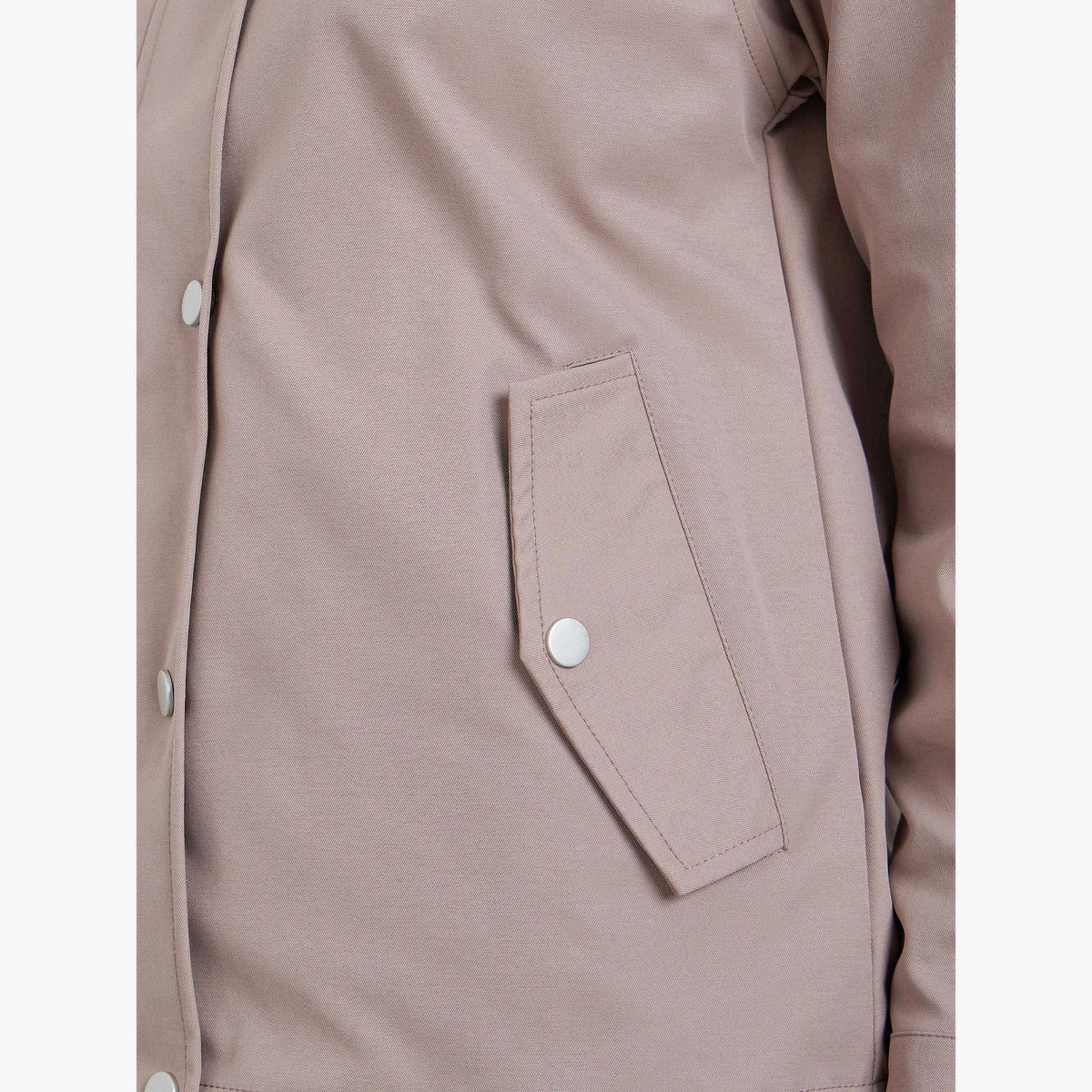 Styli Solid Collared Long Sleeves Women's Zip Through Jacket-women-winterwear-coatsandjackets-jackets-image-4