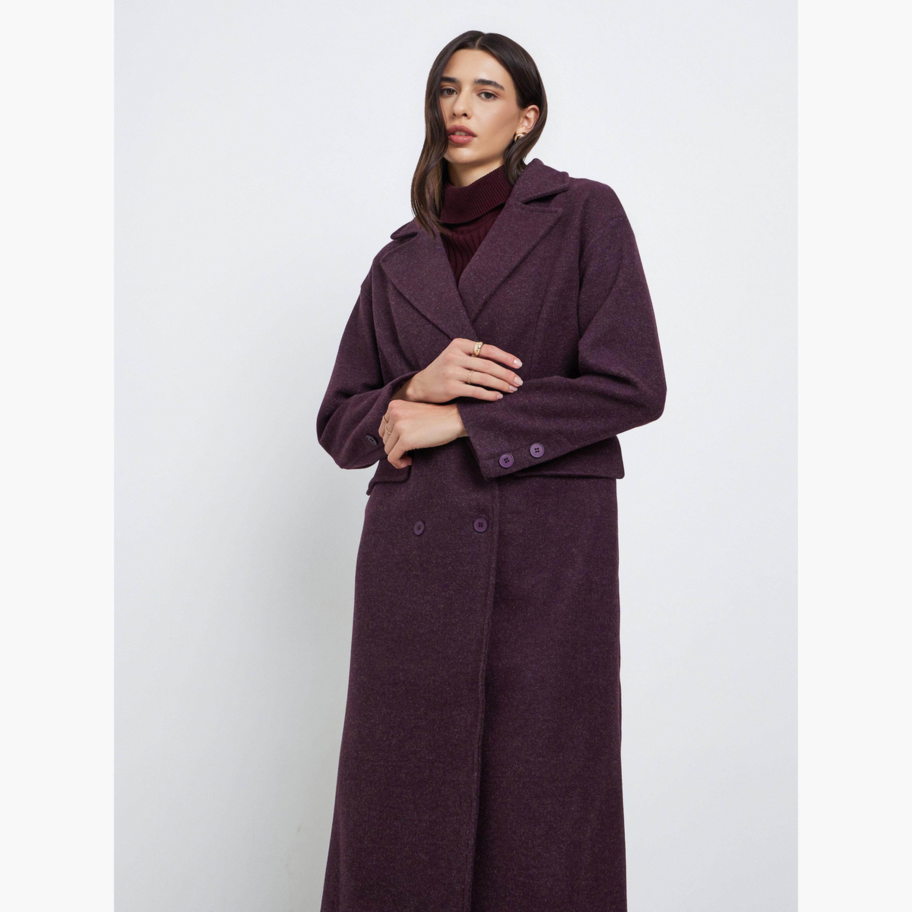 ستايلي - معطف مقاس كبير اوفر سايز  من الصوف مزدوج الصدر-women-clothing-coatsandjackets-coats-image-3