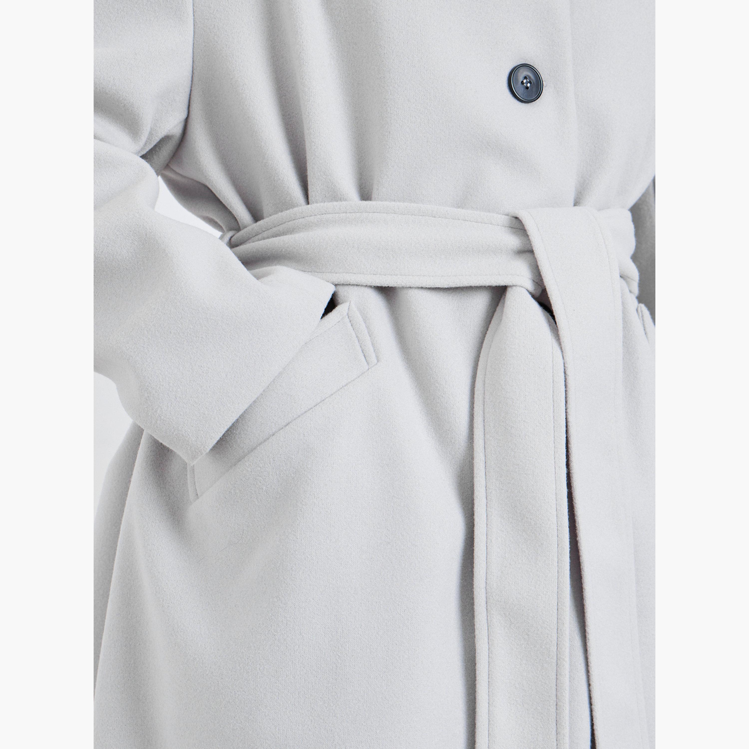 ستايلي - معطف نسائي رمادي متوسط ​​الطول بحزام مصنوع من الصوف-women-clothing-coatsandjackets-coats-image-5