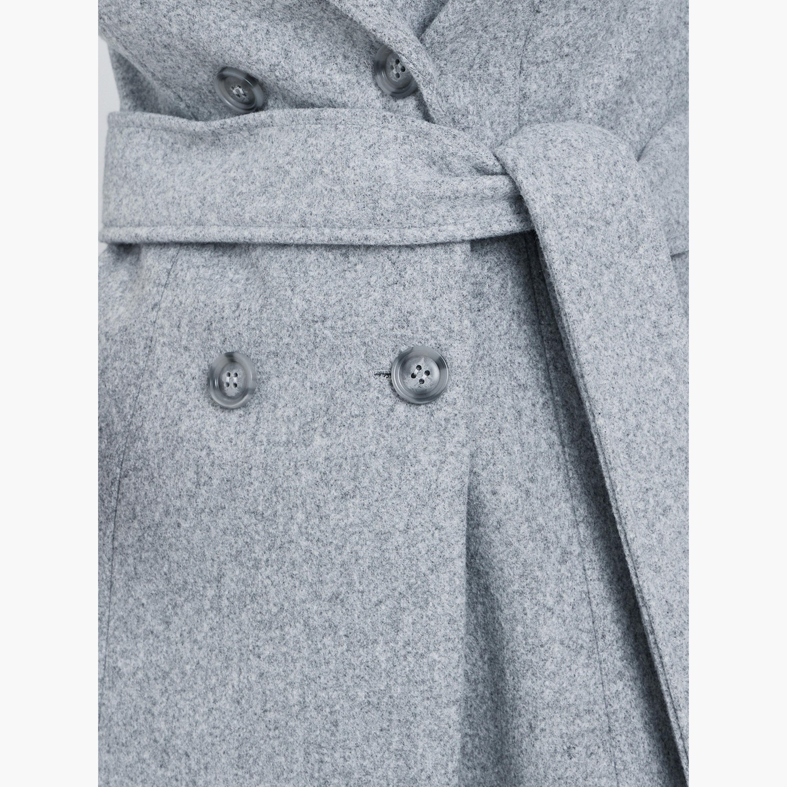 ستايلي - معطف رمادي عادي بقصة عادية يشبه الصوف أزرار مزدوجة للنساء -women-clothing-coatsandjackets-coats-image-4