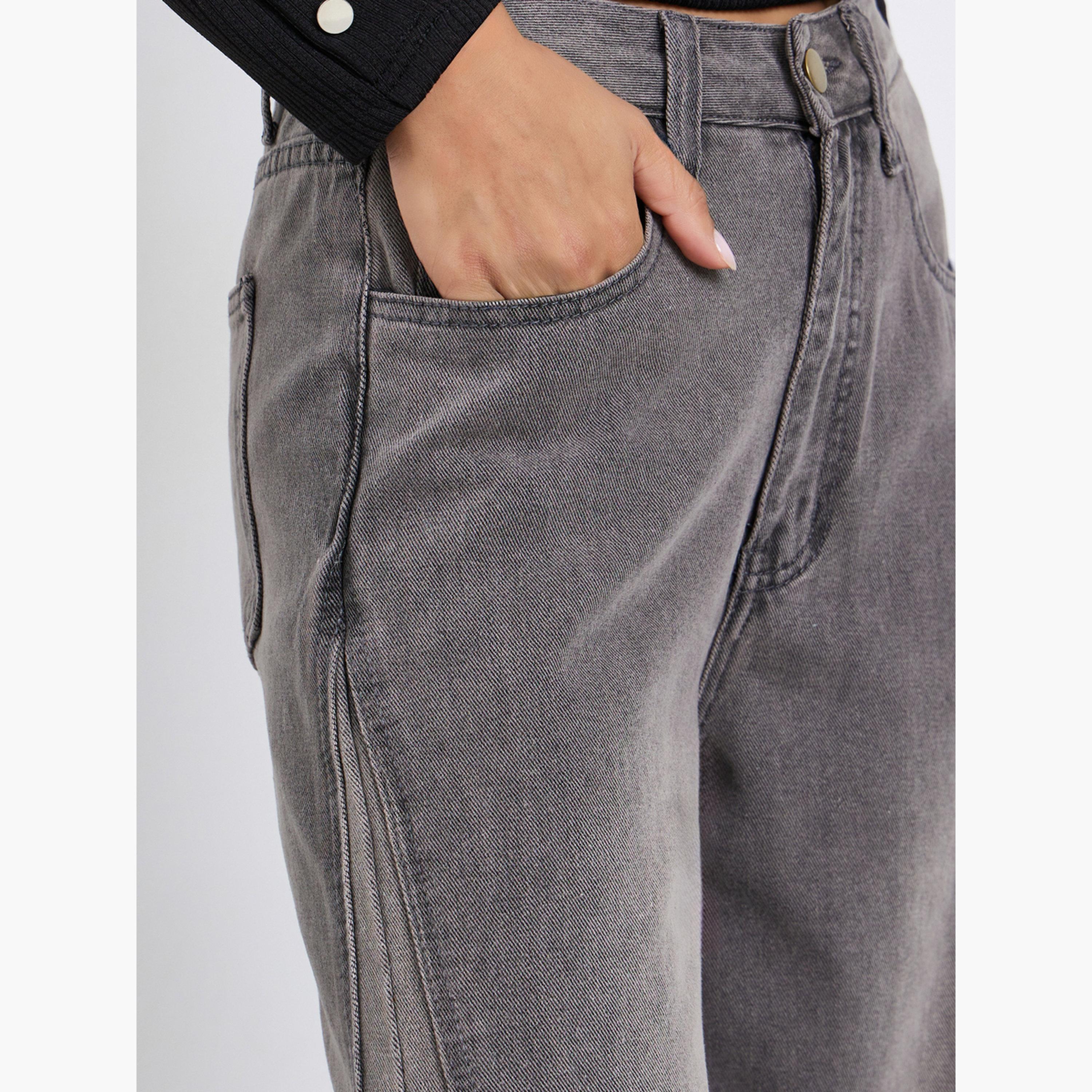 Styli Women High Rise Triangle Panelled Side Seam Wide Leg Jeans-women-clothing-bottoms-jeans-image-3